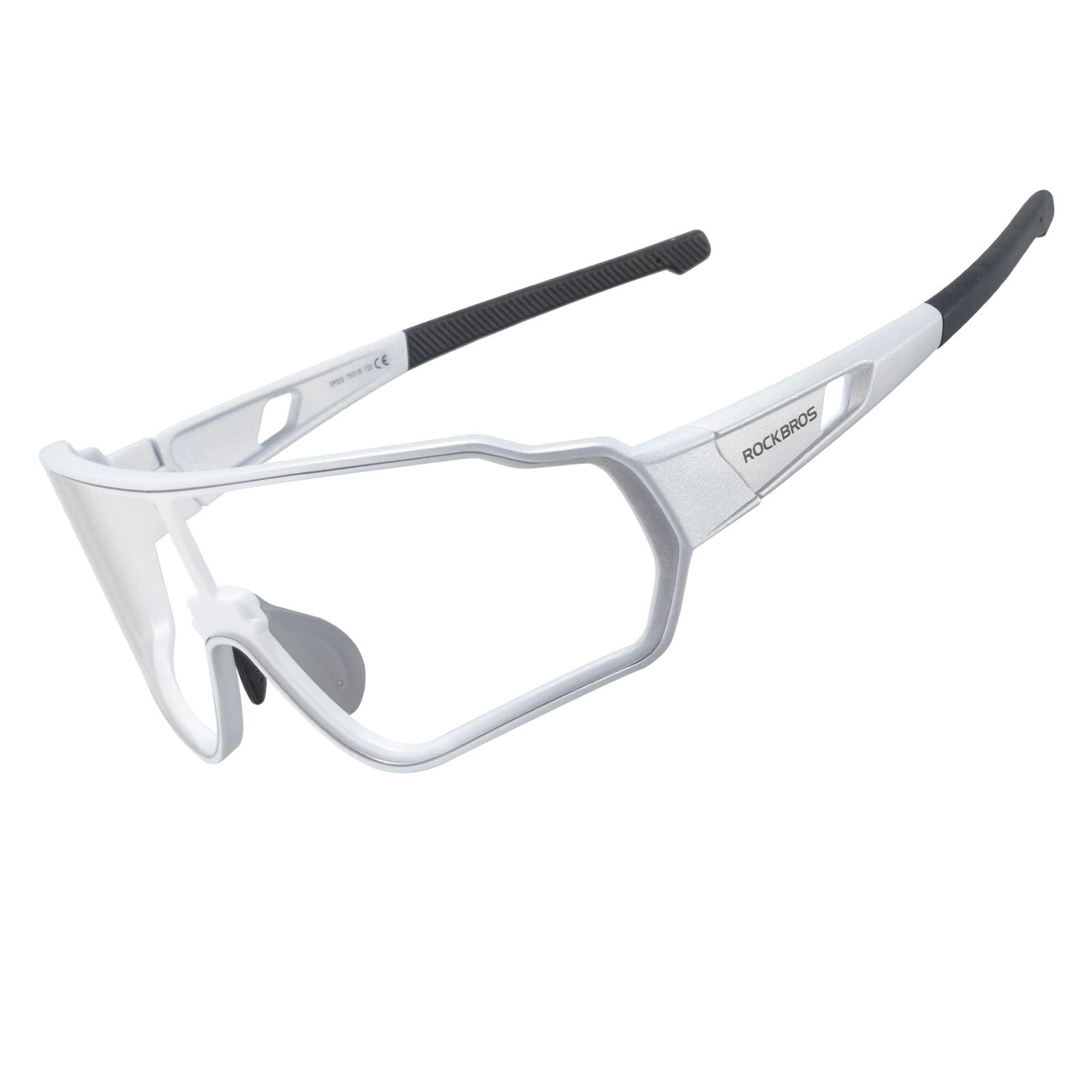 ROCKBROS Cycling Photochromic Sunglasses Light Weight Full Frame #Color_Silver