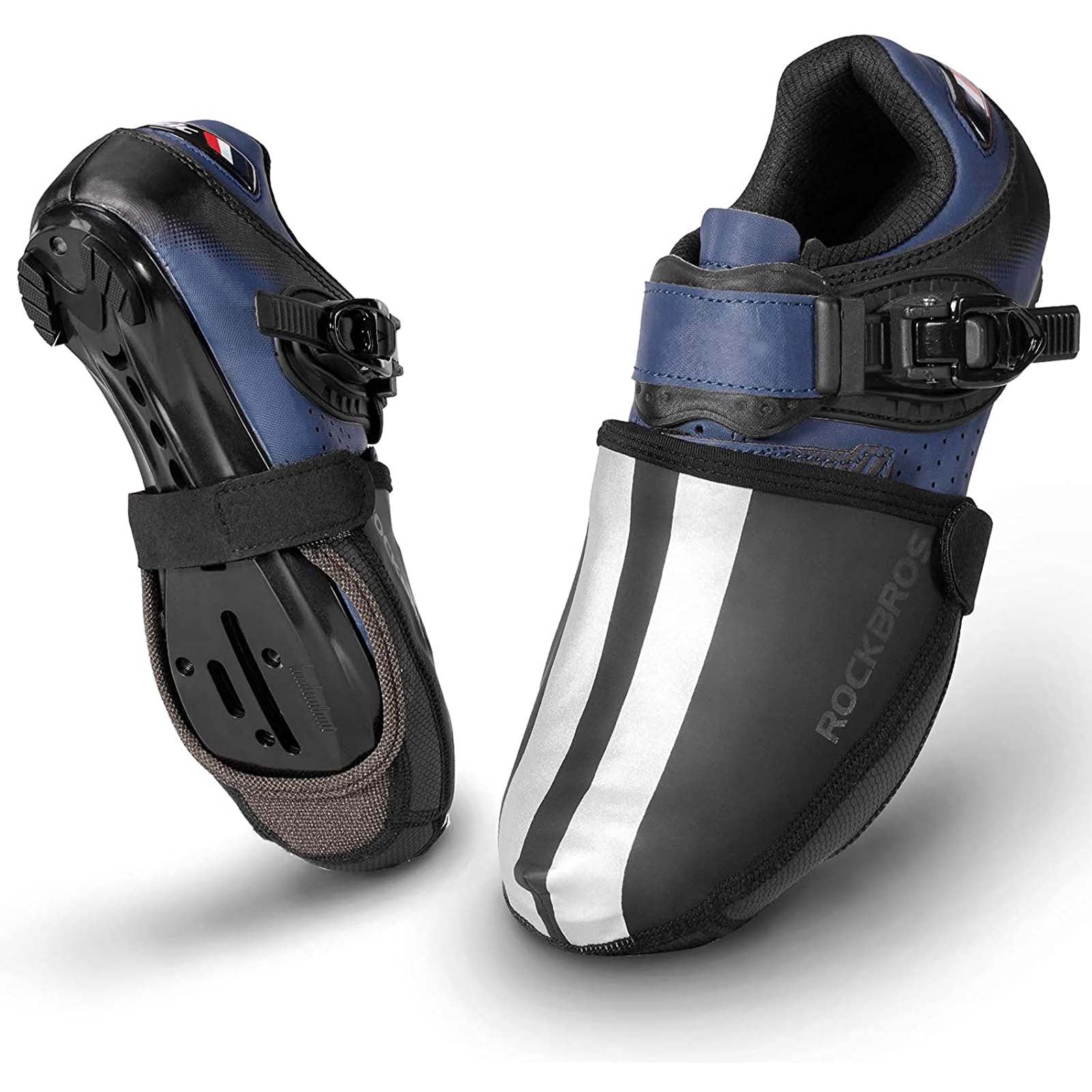 ROCKBROS Winter Cycling Shoe Covers - Waterproof Thermal Overshoes With Lycra, Black, Unisex