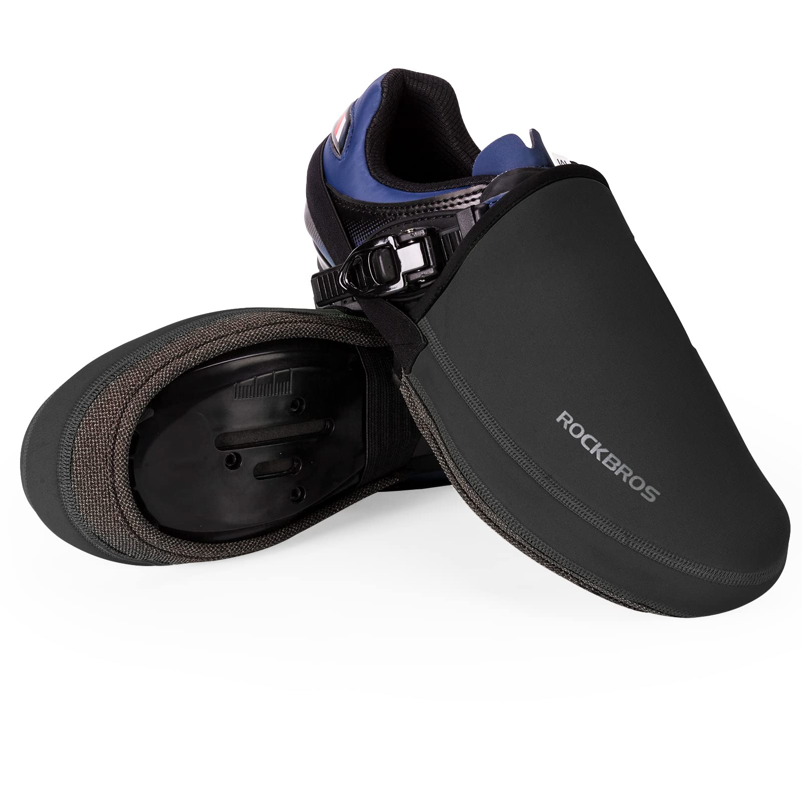 ROCKBROS Cycling Shoe Toe Covers Bike Overshoes Thermal Unisex #Color_Black