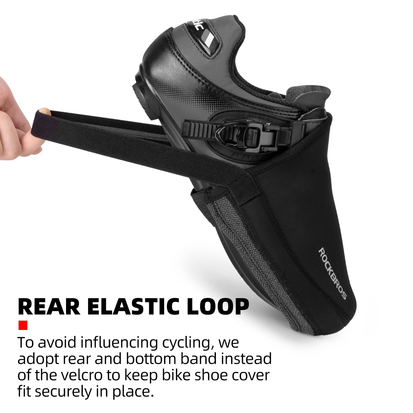 ROCKBROS Cycling Shoe Toe Covers Bike Overshoes Thermal Unisex #Color_Black