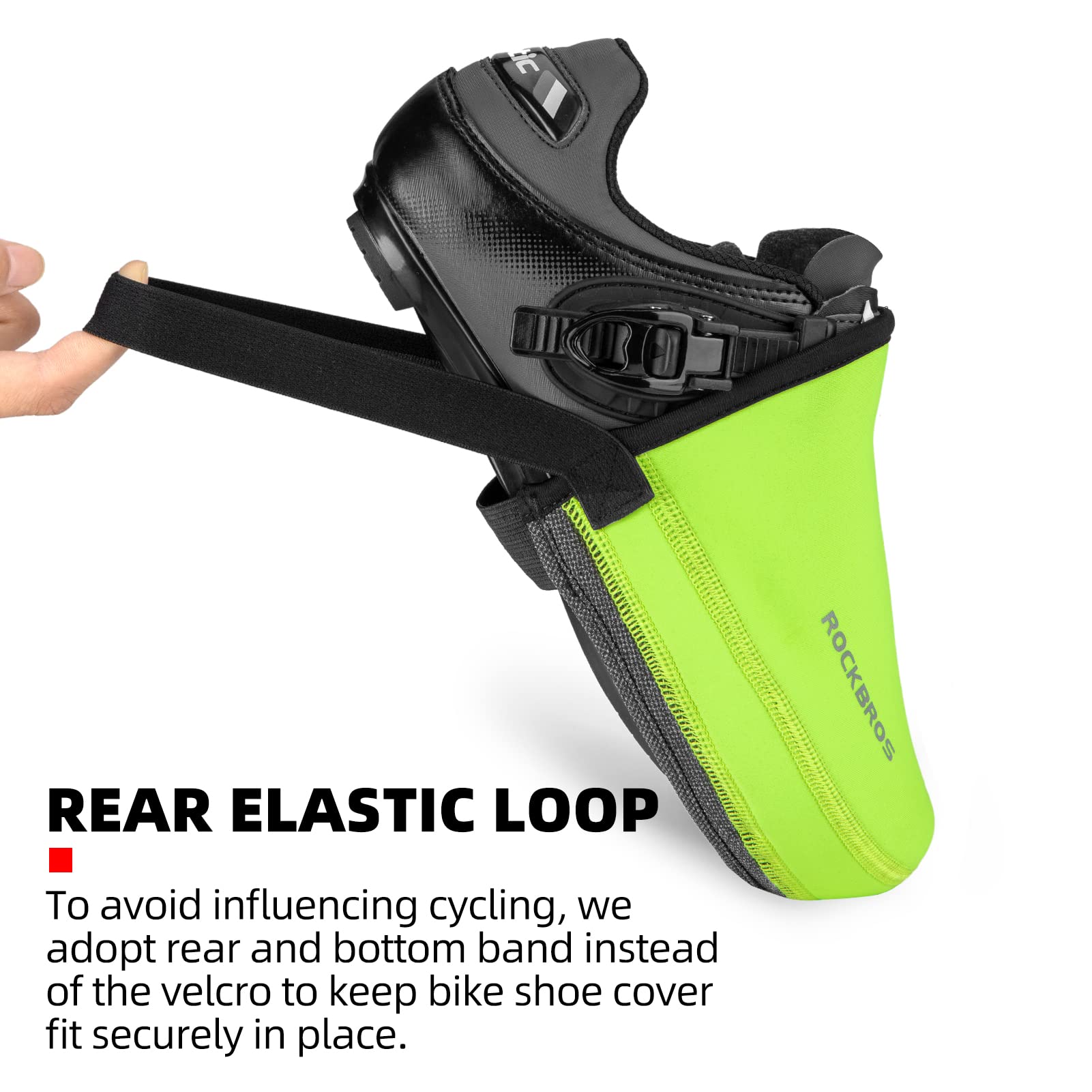 ROCKBROS Cycling Shoe Toe Covers Bike Overshoes Thermal Unisex #Color_Green