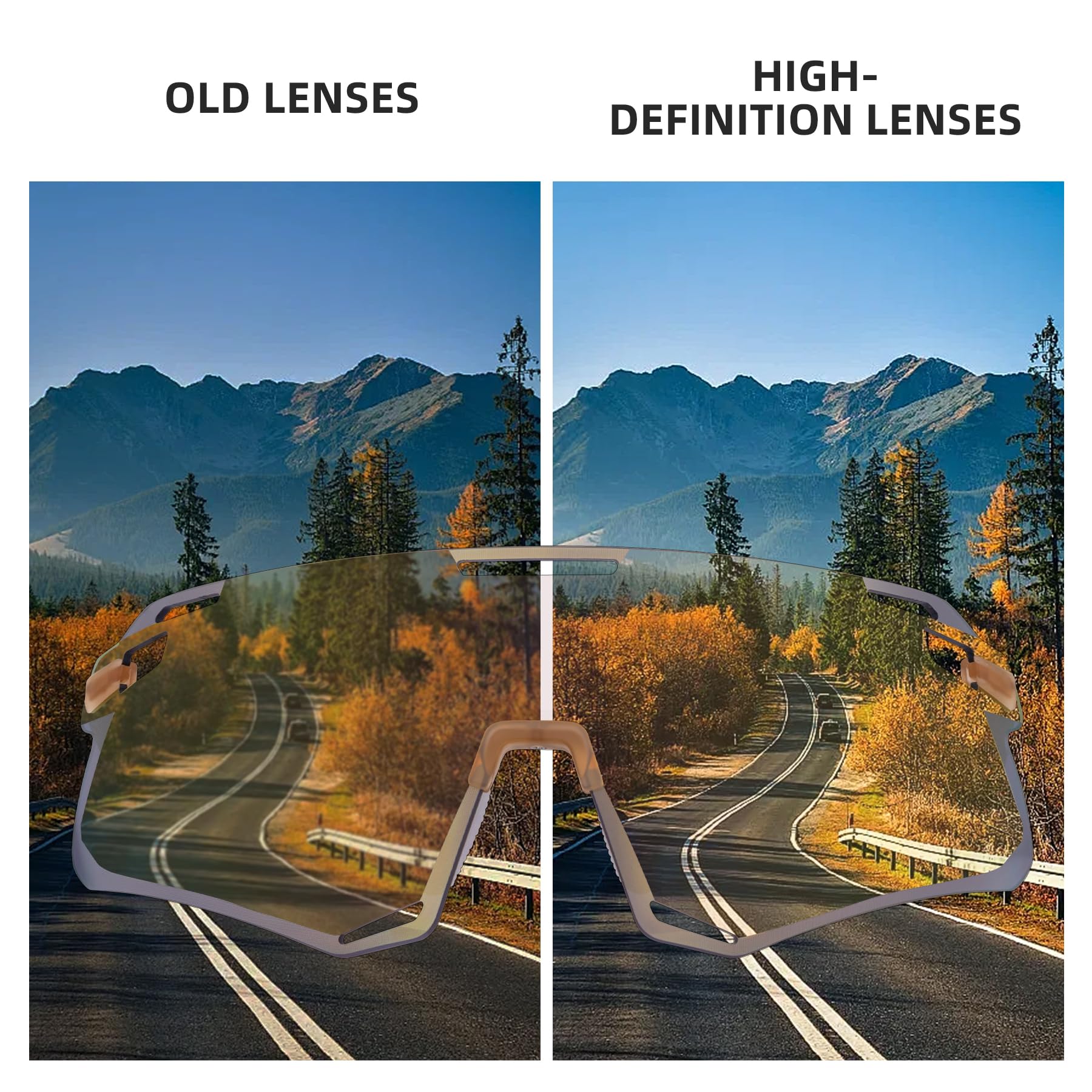 ROCKBROS SP318 frameless cycling sunglasses with UV400 protection, lightweight and aerodynamic design.