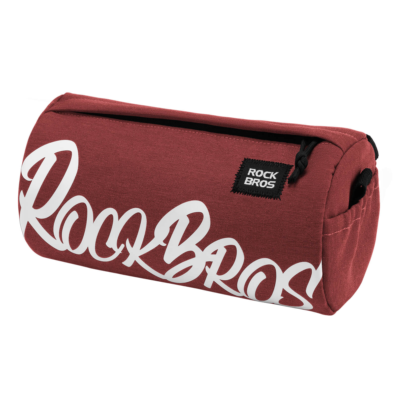 ROCKBROS cylindrical bike handlebar bag, waterproof, durable, versatile storage bag for cycling adventures. #Color_Red