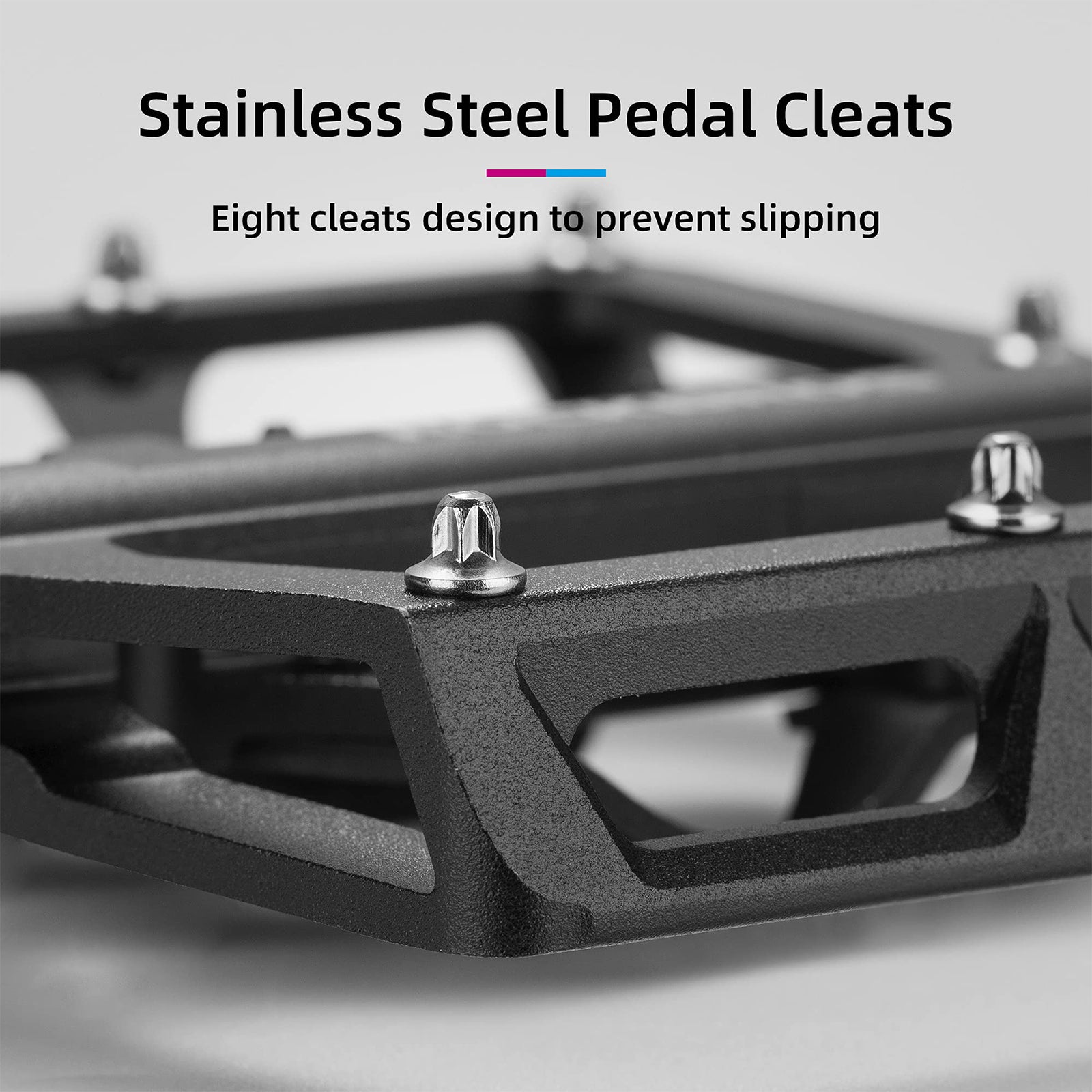 ROCKBROS Dual Functionality Bike Pedals Clipless Flat Bike Pedals (Pair) #Color_Black
