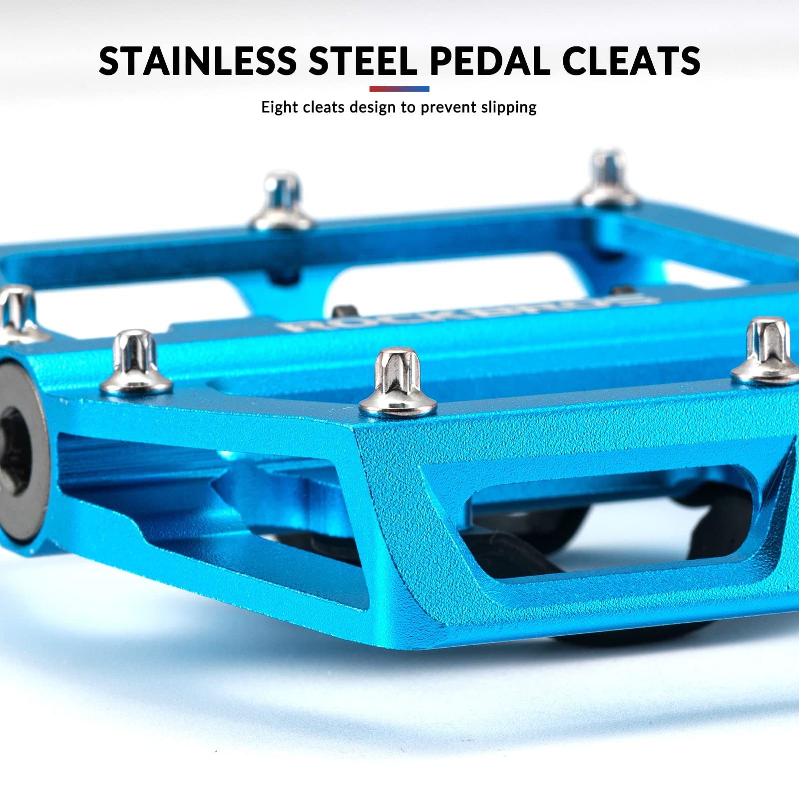 ROCKBROS Dual Functionality Bike Pedals Clipless Flat Bike Pedals (Pair) #Color_Blue