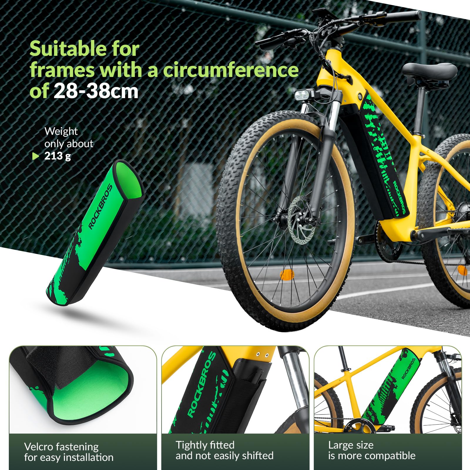 ROCKBROS Ebike Battery Protective Cover for Integrated Frame Battery 28-38 cm