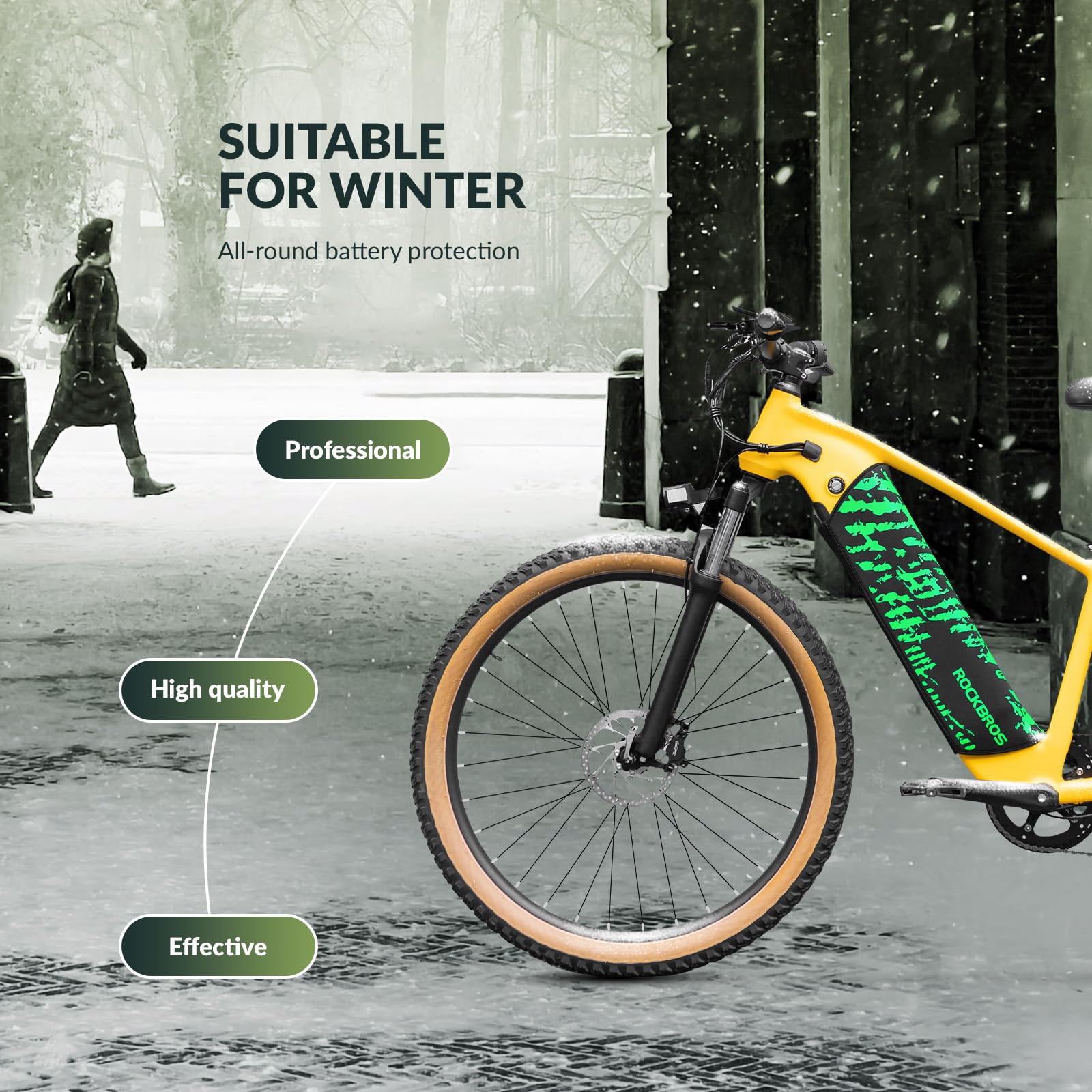 ROCKBROS Ebike Battery Protective Cover for Integrated Frame Battery 28-38 cm