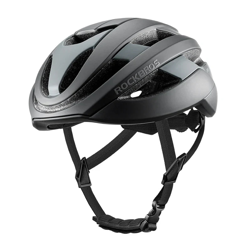 ROCKBROS LK-12 Flowing Light cycling bike helmet with LED lights, aerodynamic design and adjustable fit. #Color_Black (matte)