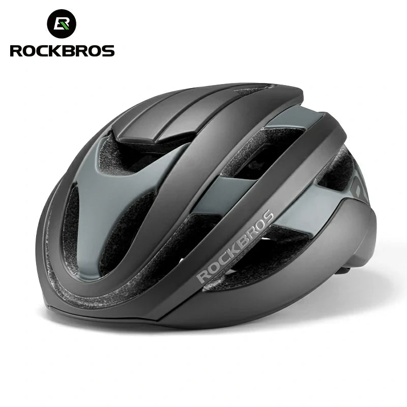 ROCKBROS LK-12 Flowing Light cycling bike helmet with LED lights, aerodynamic design and adjustable fit. #Color_Black (matte)