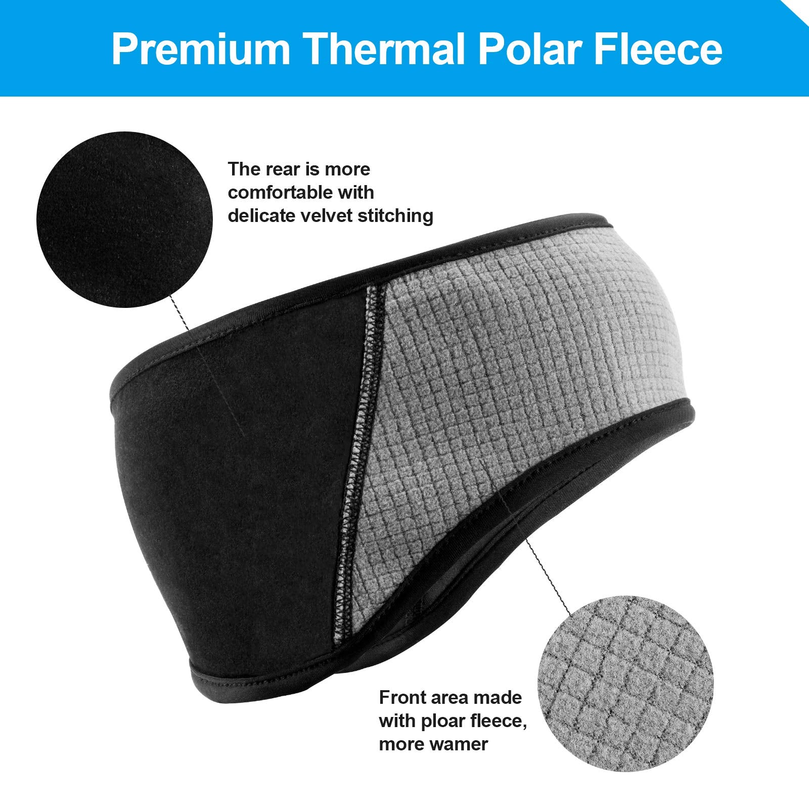 ROCKBROS Fleece Ear Warmers Headband Cycling Cap Protector Men Women