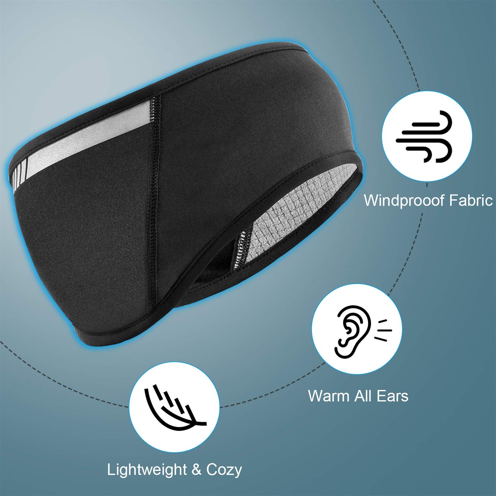 ROCKBROS Fleece Ear Warmers Headband Cycling Cap Protector Men Women