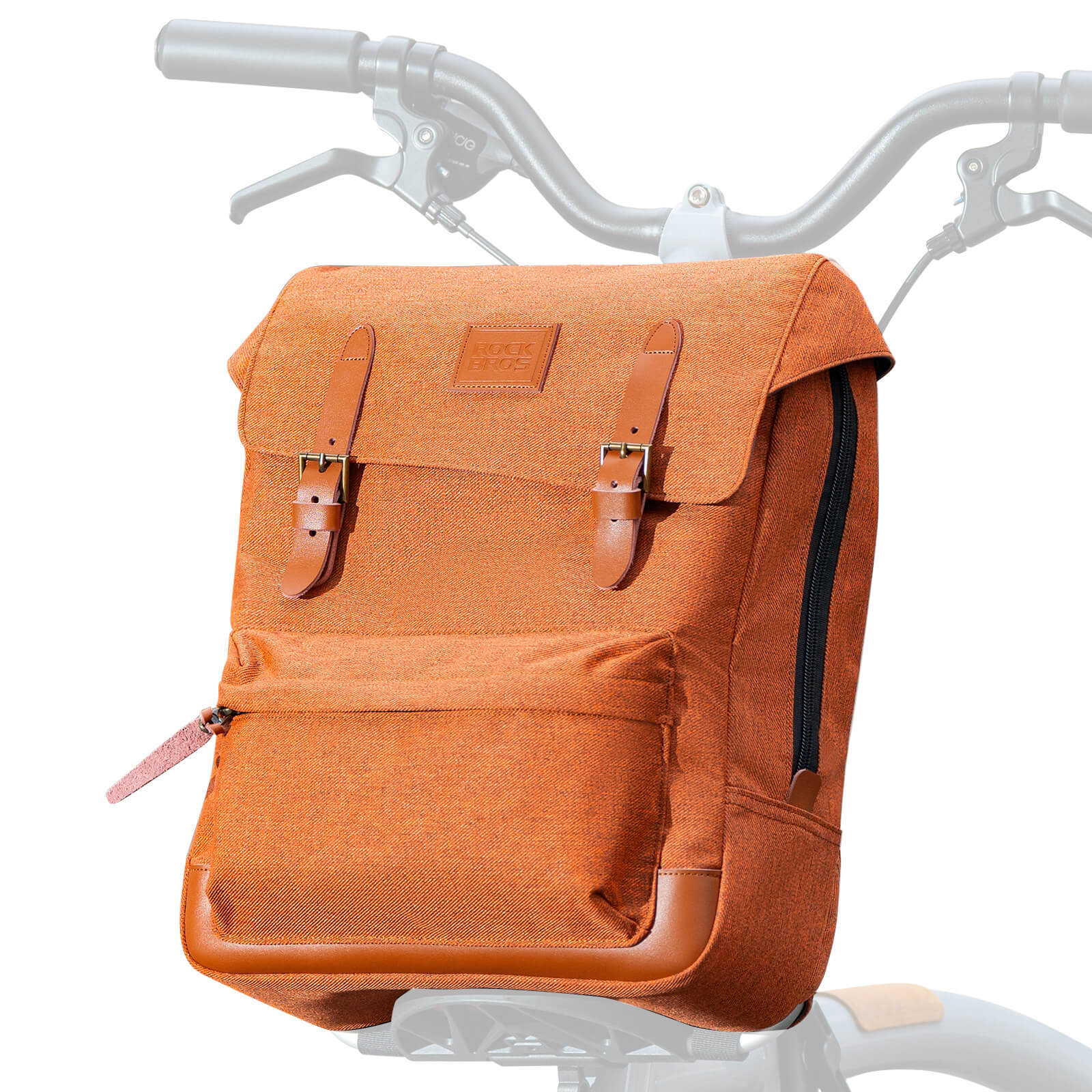 ROCKBROS Folding Bike Handlebar Bag Backpack 8.3L – Ultimate Compact Storage for Cyclists! #Color_Orange