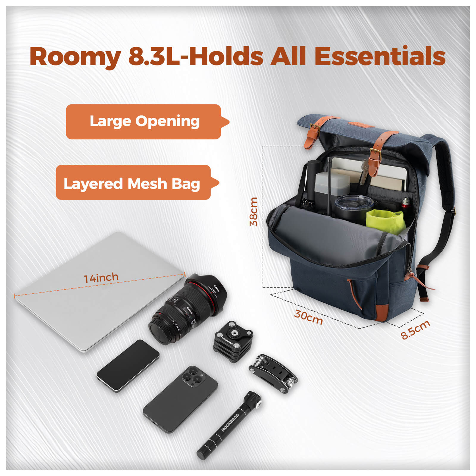 ROCKBROS Folding Bike Handlebar Bag Backpack 8.3L – Ultimate Compact Storage for Cyclists!