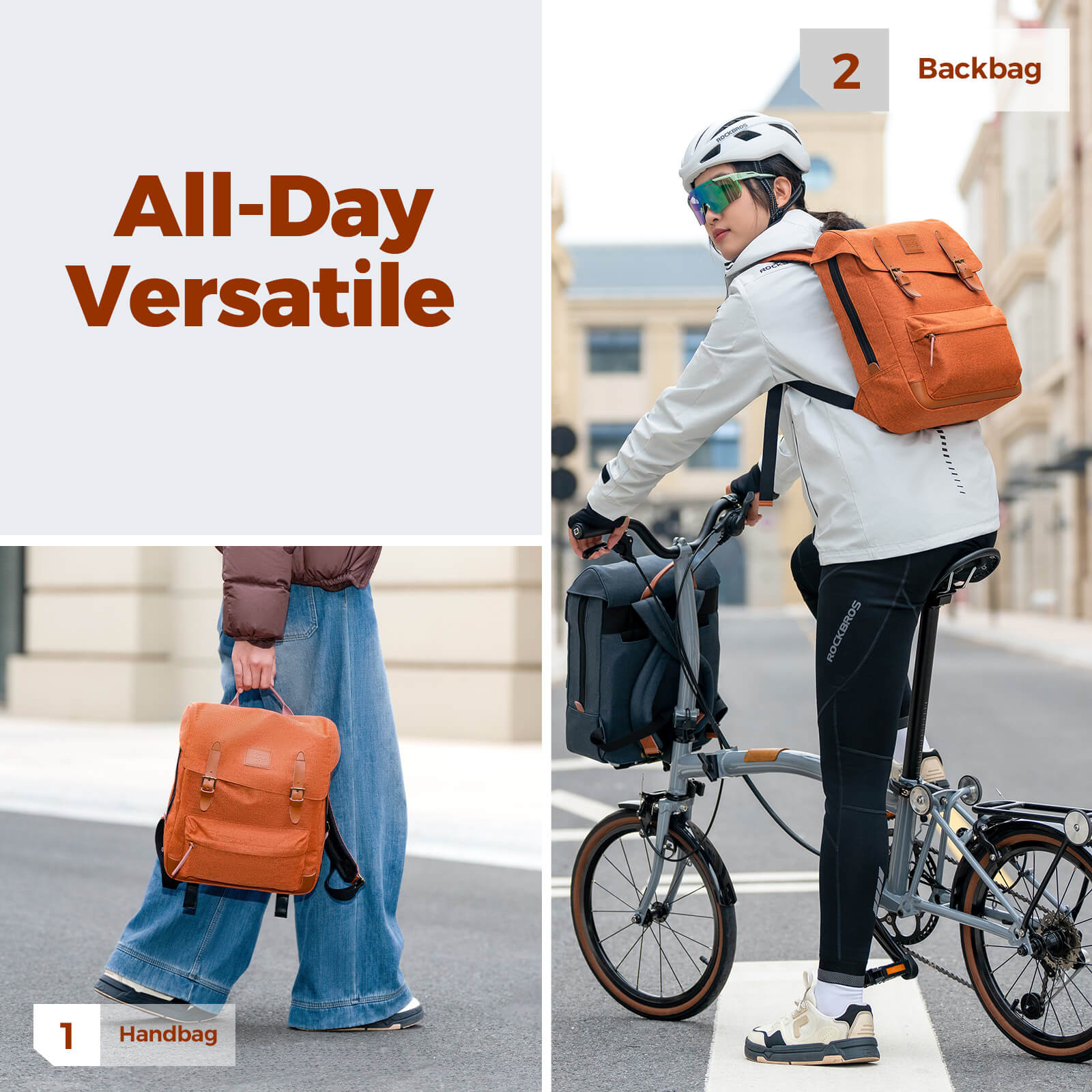 ROCKBROS Folding Bike Handlebar Bag Backpack 8.3L – Ultimate Compact Storage for Cyclists!