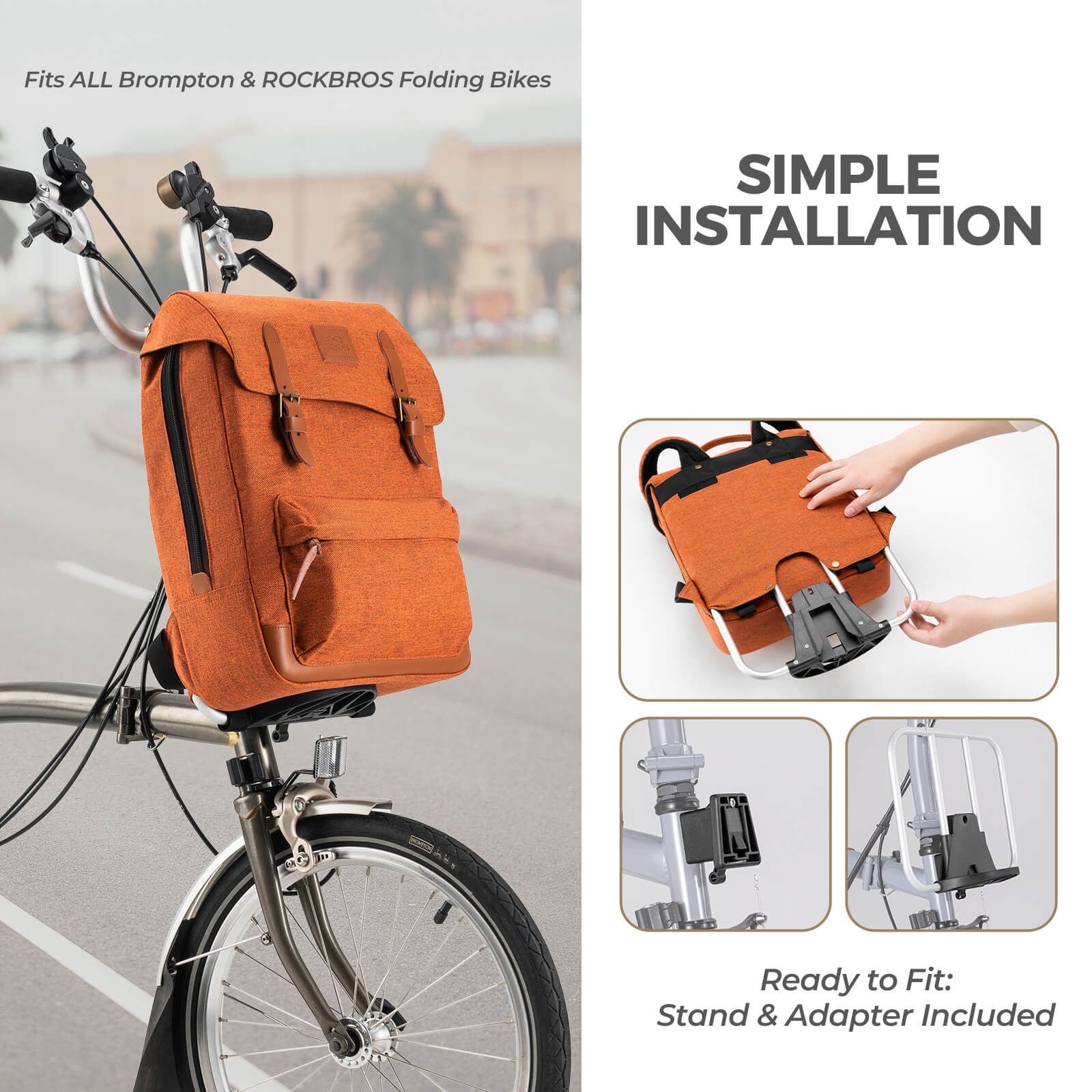ROCKBROS Folding Bike Handlebar Bag Backpack 8.3L – Ultimate Compact Storage for Cyclists!