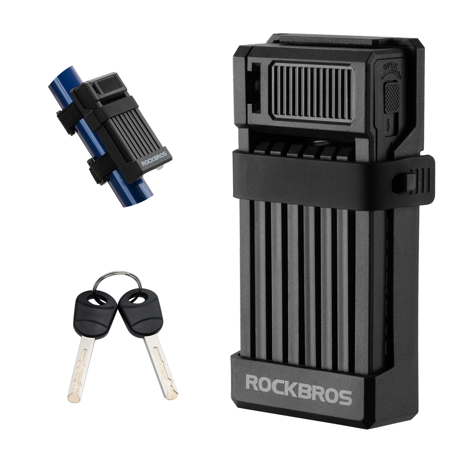 ROCKBROS Folding Bike Lock Heavy Duty Alloy Bicycle Lock Anti-Theft #Style_65CM