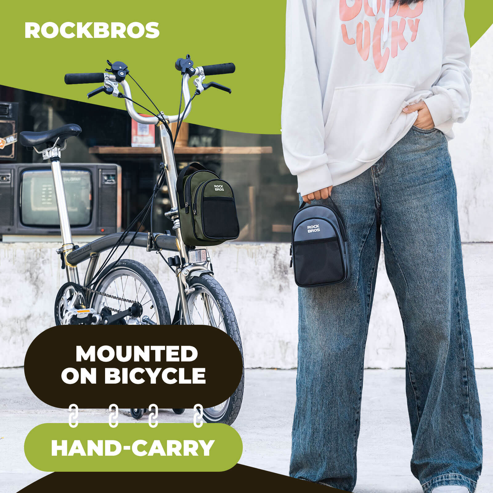 ROCKBROS Front Hanger Bag 1.8L – The Ultimate Storage Upgrade for Your Folding Bike!