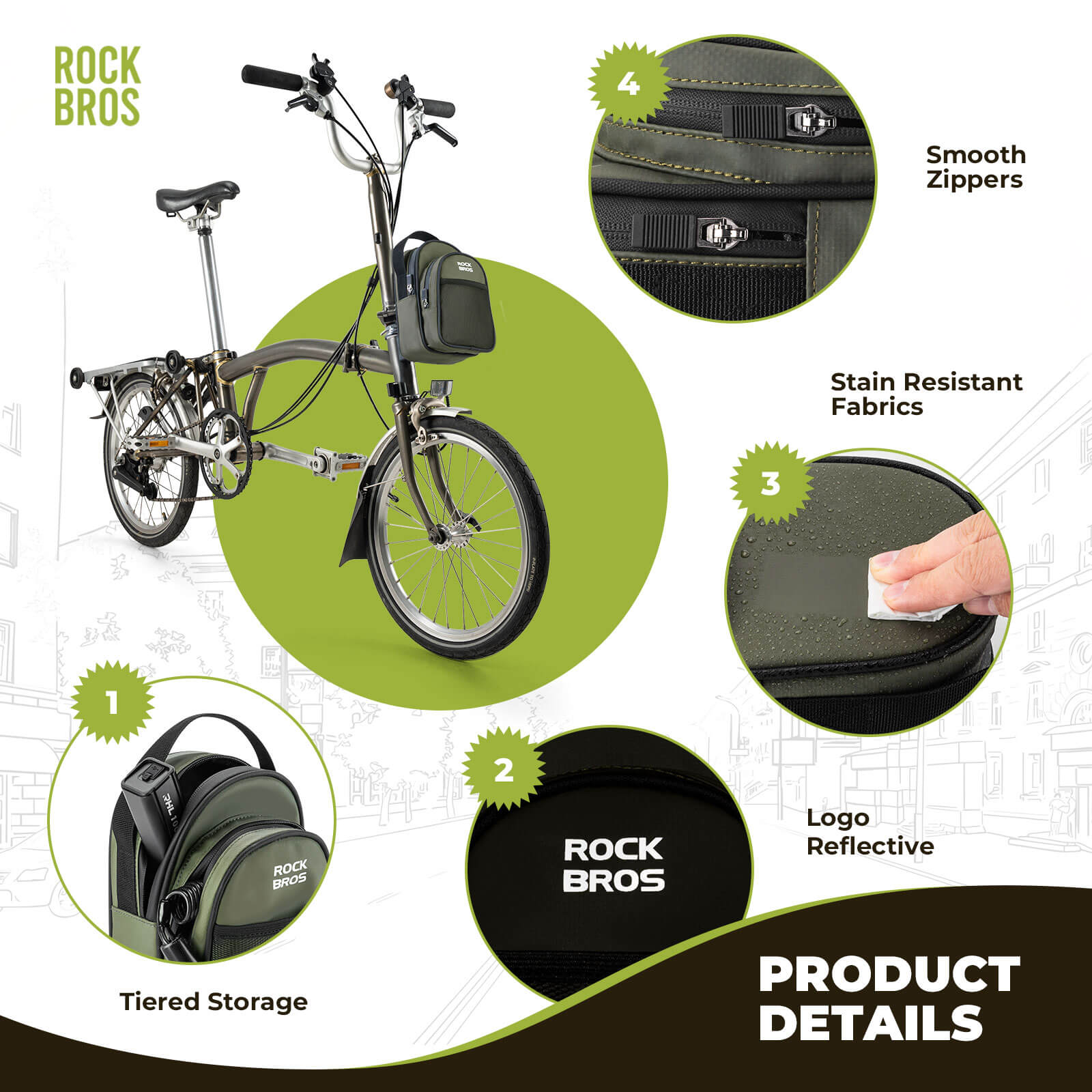 ROCKBROS Front Hanger Bag 1.8L – The Ultimate Storage Upgrade for Your Folding Bike!
