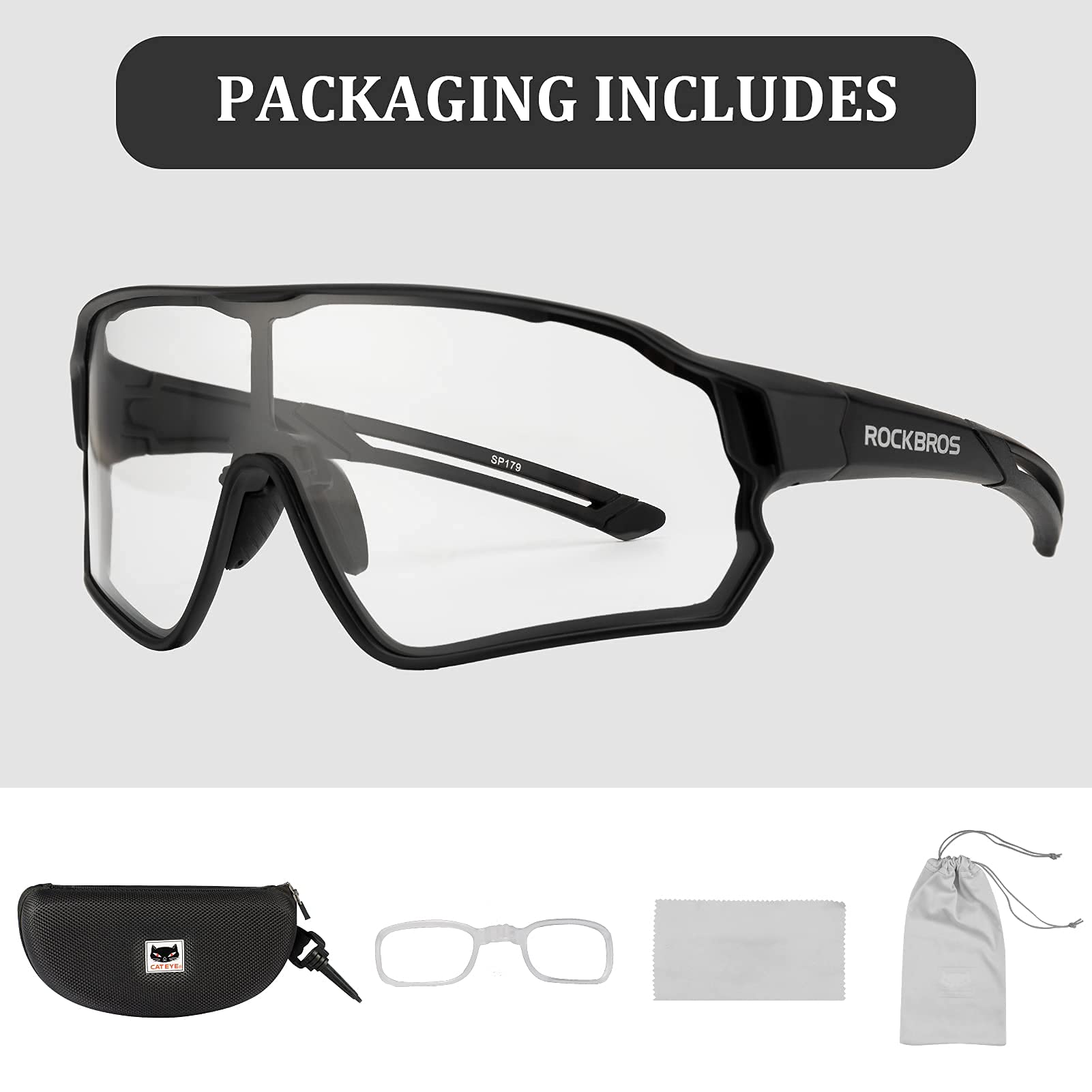 ROCKBROS Full Frame Photochromic Sunglasses Cycling Sunglasses