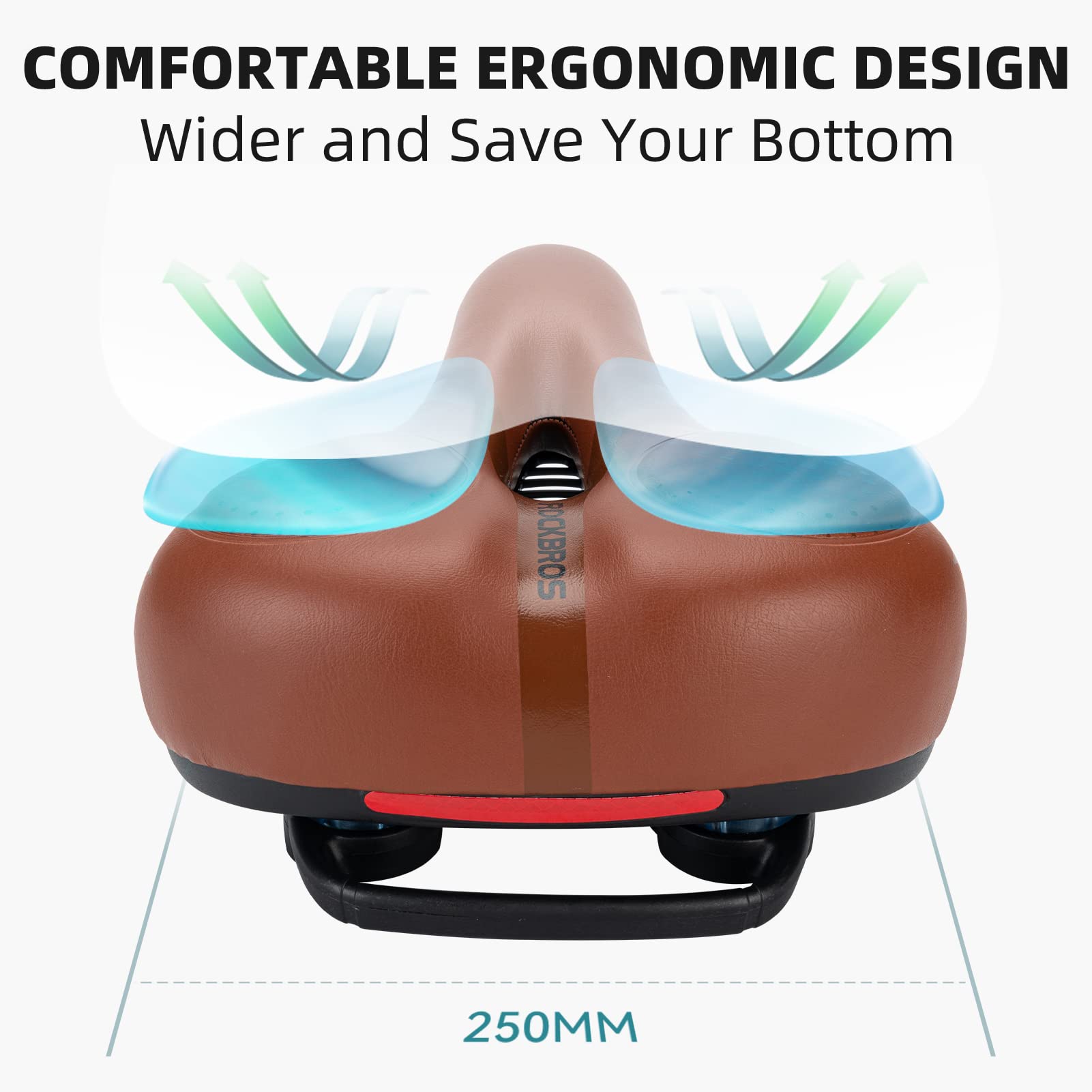ROCKBROS Gel Bike Saddle Soft Ergonomic Saddle for MTB Bicycle #Color_Brown