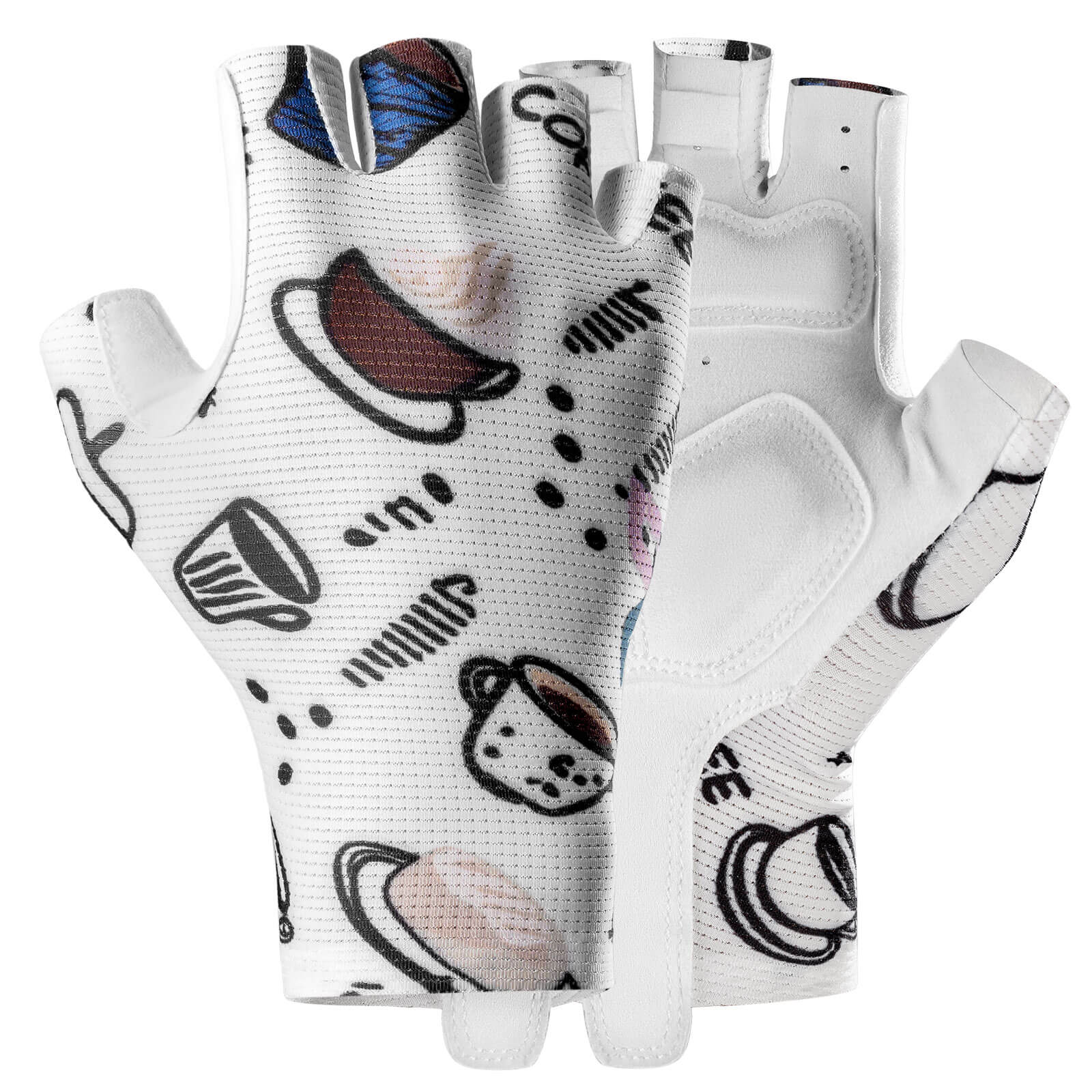 ROCKBROS Women's Half-Finger Cycling Gloves – Ride Comfortably, Grip Confidently! #Style_White pattern