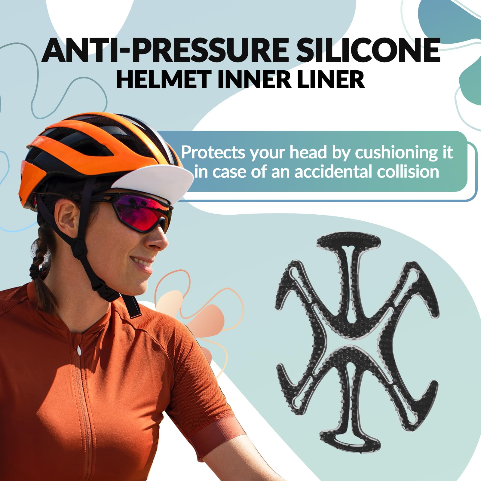 ROCKBROS Helmet Padding Bike & Motorcycle Helmet Pads 3 Colors #Color_Black