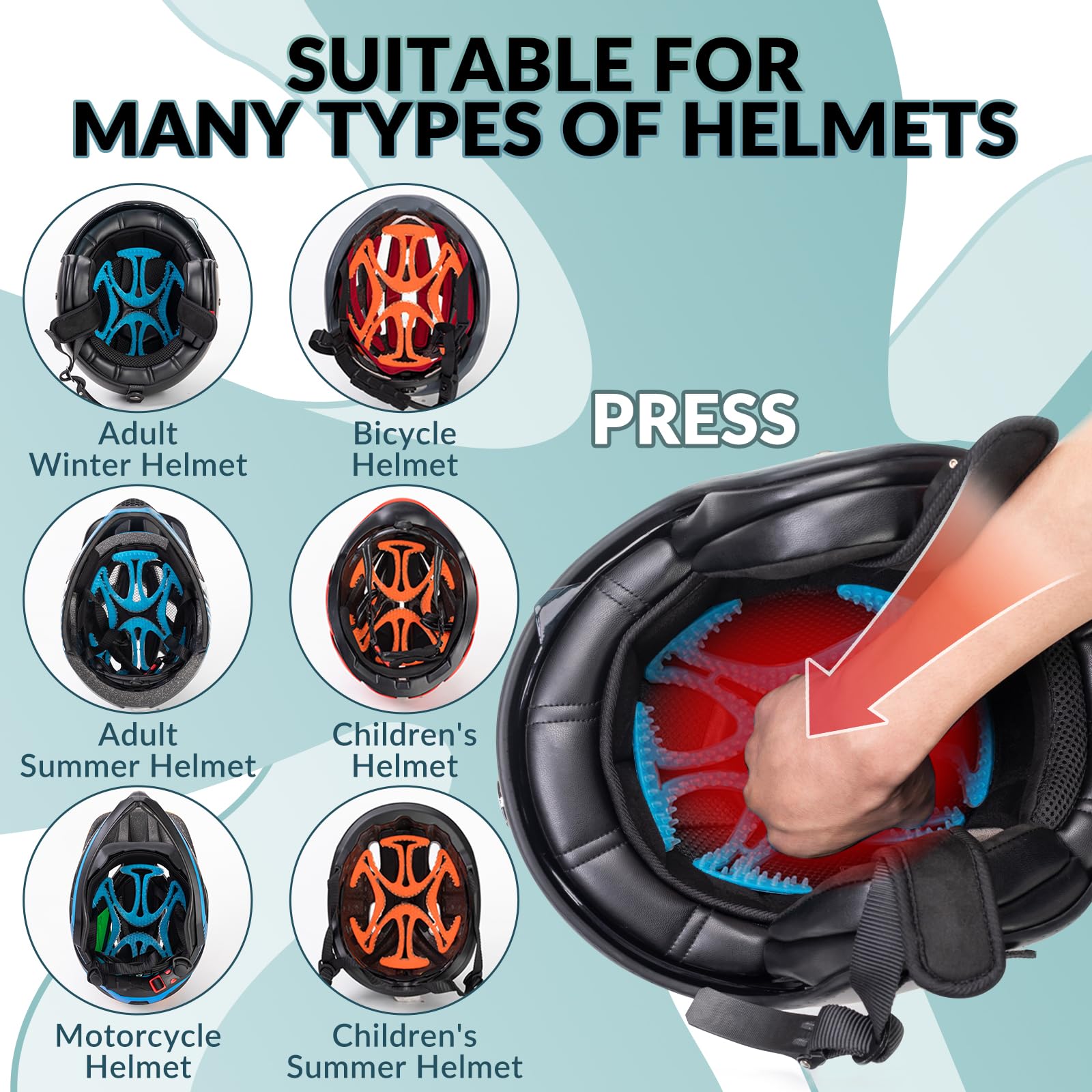 ROCKBROS Helmet Padding Bike & Motorcycle Helmet Pads 3 Colors #Color_Orange