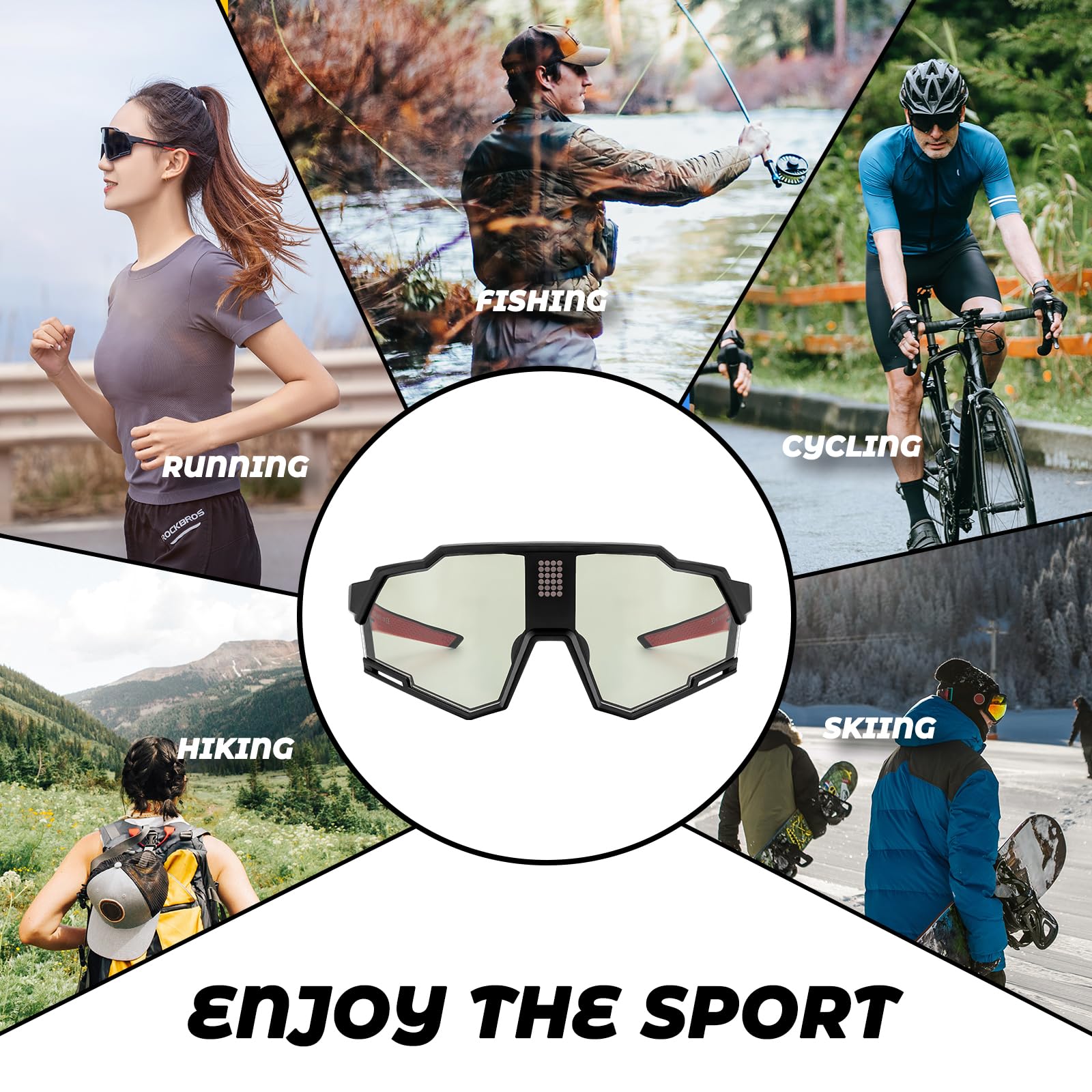 ROCKBROS Intelligent Cycling Glasses Sunglasses Photochromic + Polarized