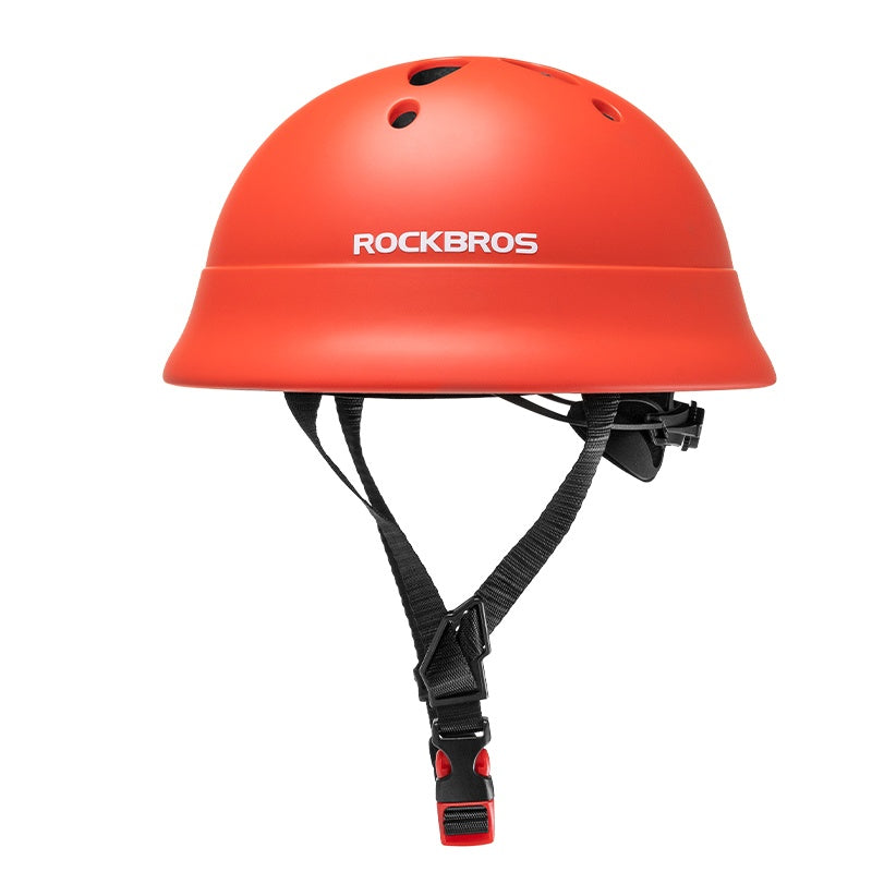 ROCKBROS kids bike helmet, round shape, adjustable and protective cycling helmet for children.#Color_Red