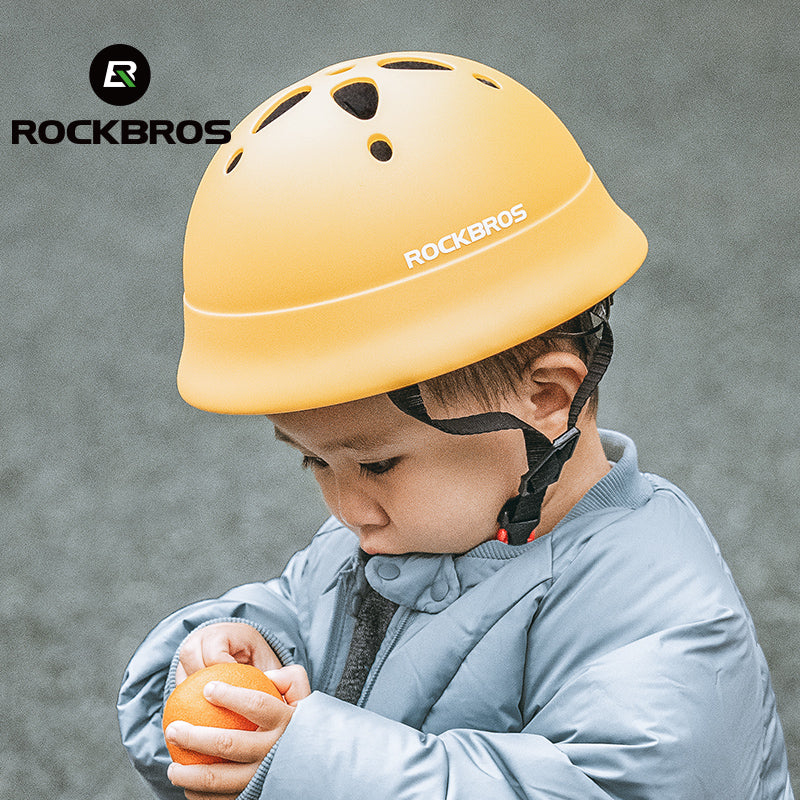 ROCKBROS kids bike helmet, round shape, adjustable and protective cycling helmet for children.