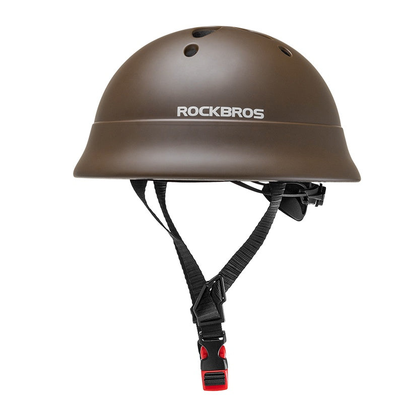 ROCKBROS kids bike helmet, round shape, adjustable and protective cycling helmet for children.#Color_Brown
