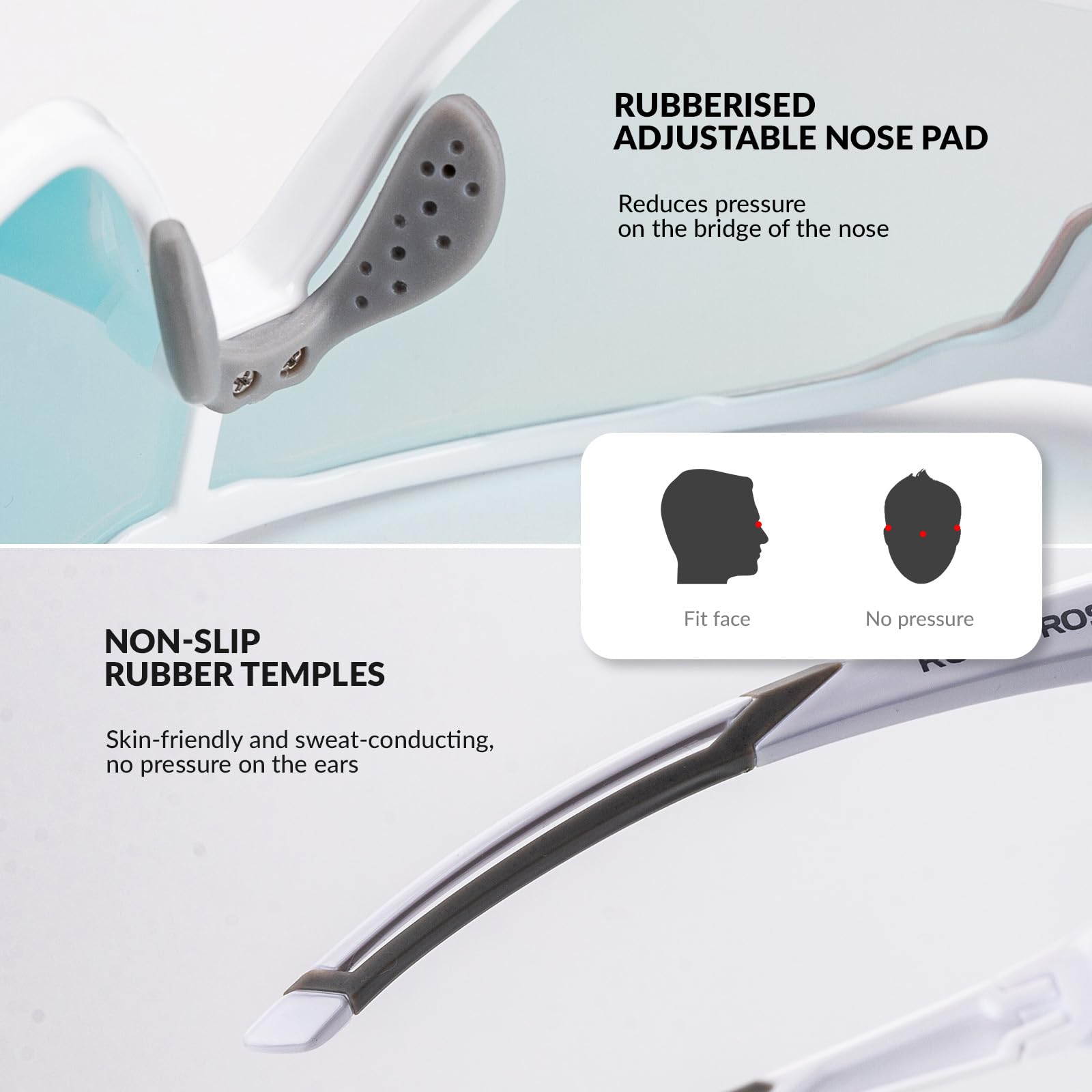 ROCKBROS Kids Photochromic Cycling Glasses UV400 Protection with TR90 Frame #Color_White