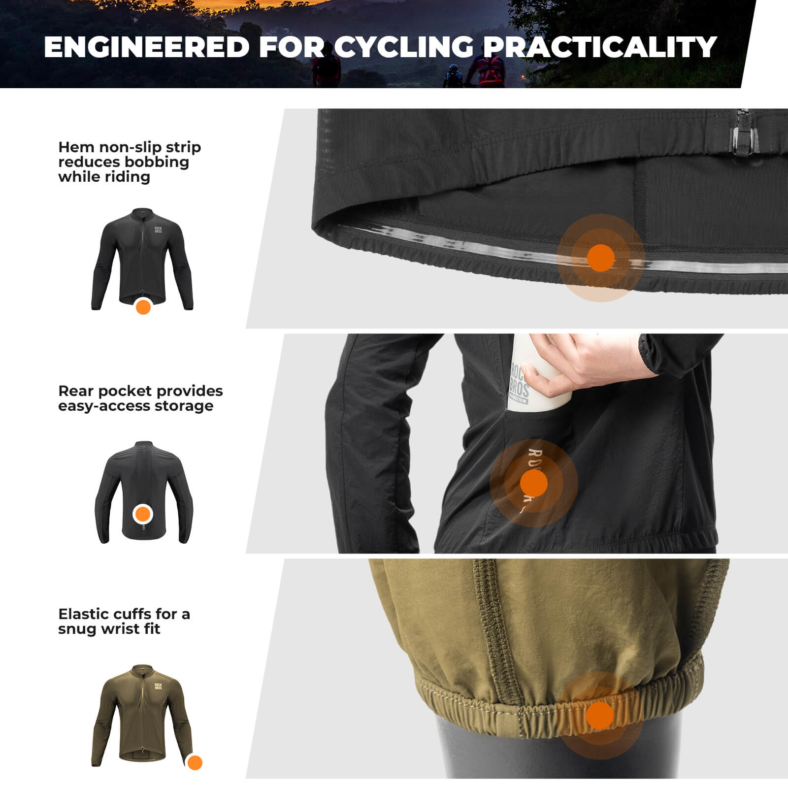 ROCKBROS Long-Sleeve Cycling Windbreaker Jacket – Ultimate Weather Protection!