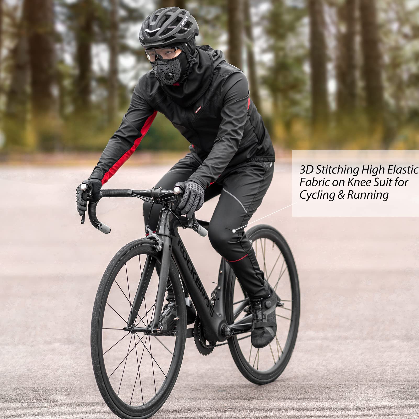 ROCKBROS Men's Black Thermal Long Cycling Pants Windproof & Warm - ROCKBROS-UK