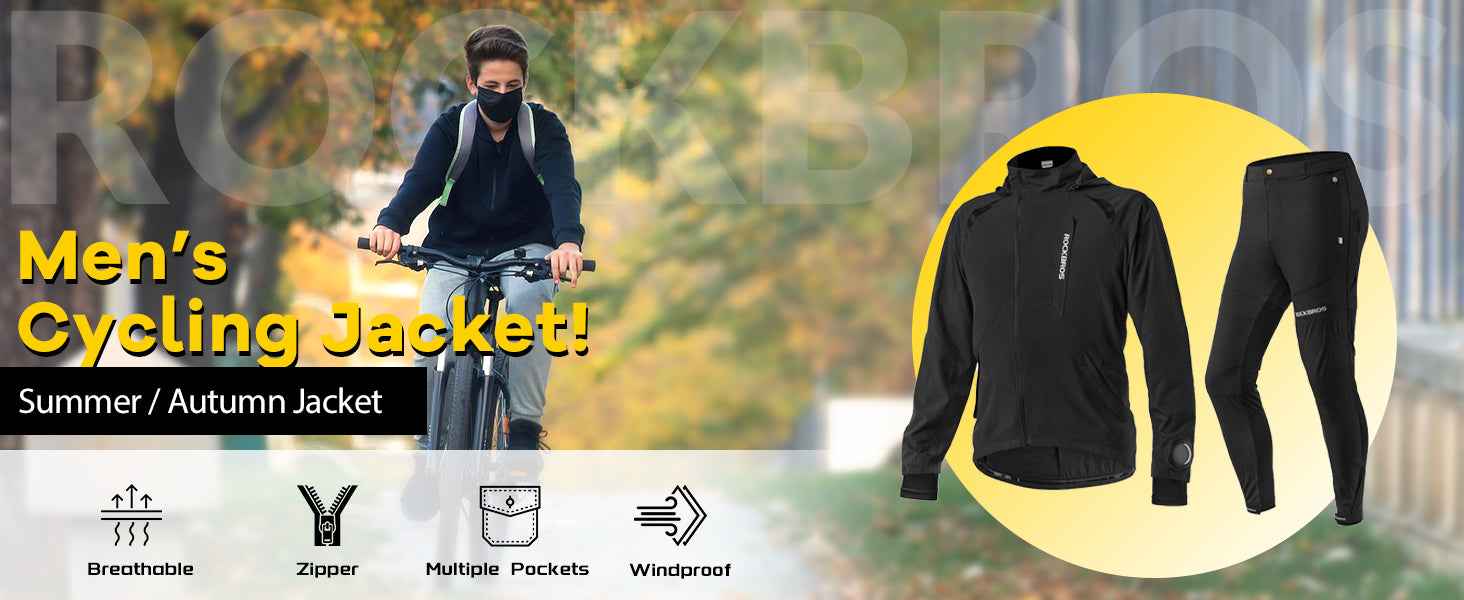 ROCKBROS Men's Breathable Cycling Clothing Set for Summer and Autumn