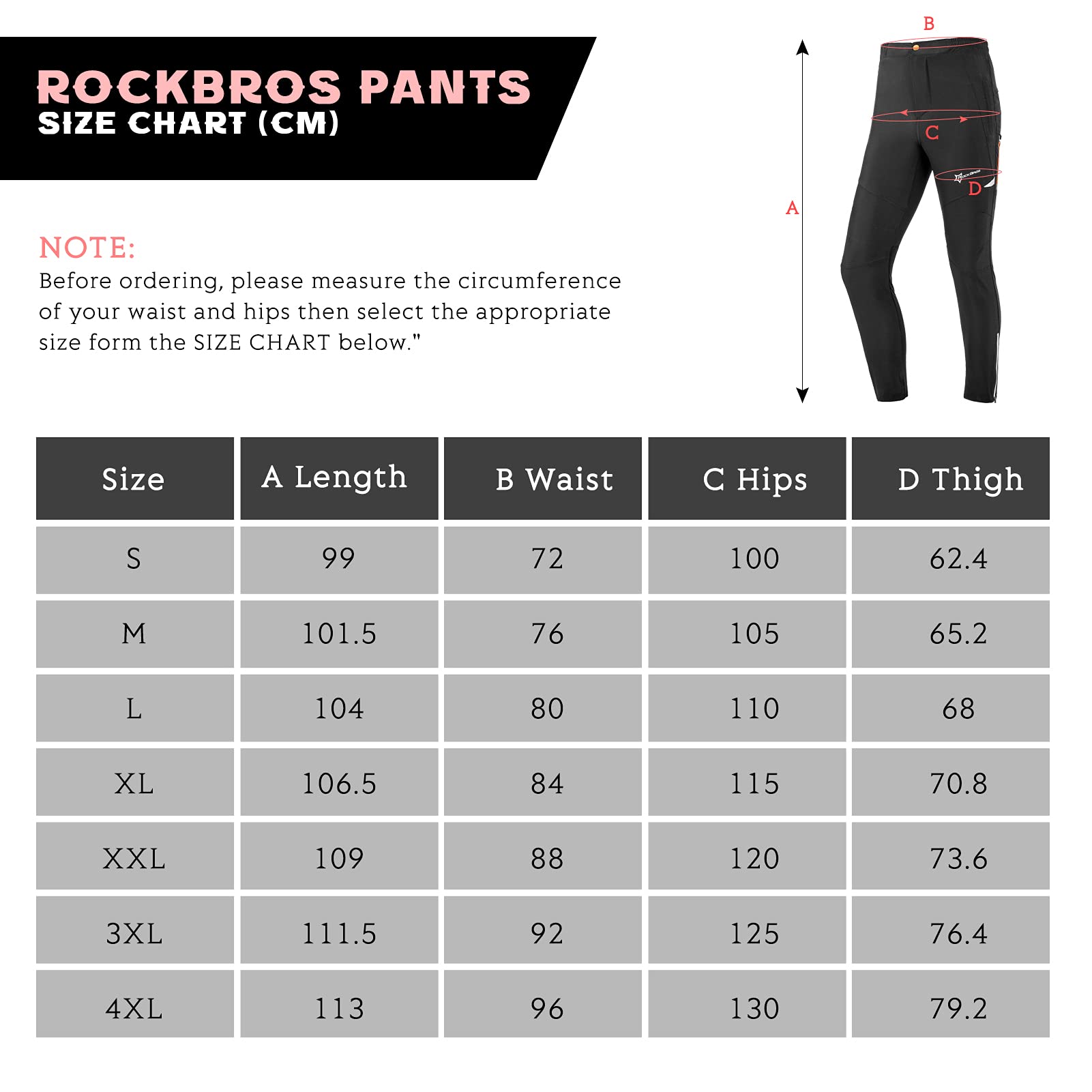 ROCKBROS Men’s Cycling Trousers Breathable Sport Pants High Elastic