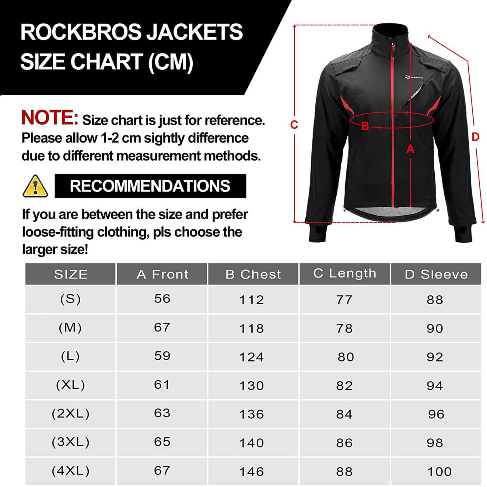 ROCKBROS Men's Winter Fleece Cycling Jacket Windproof Reflective