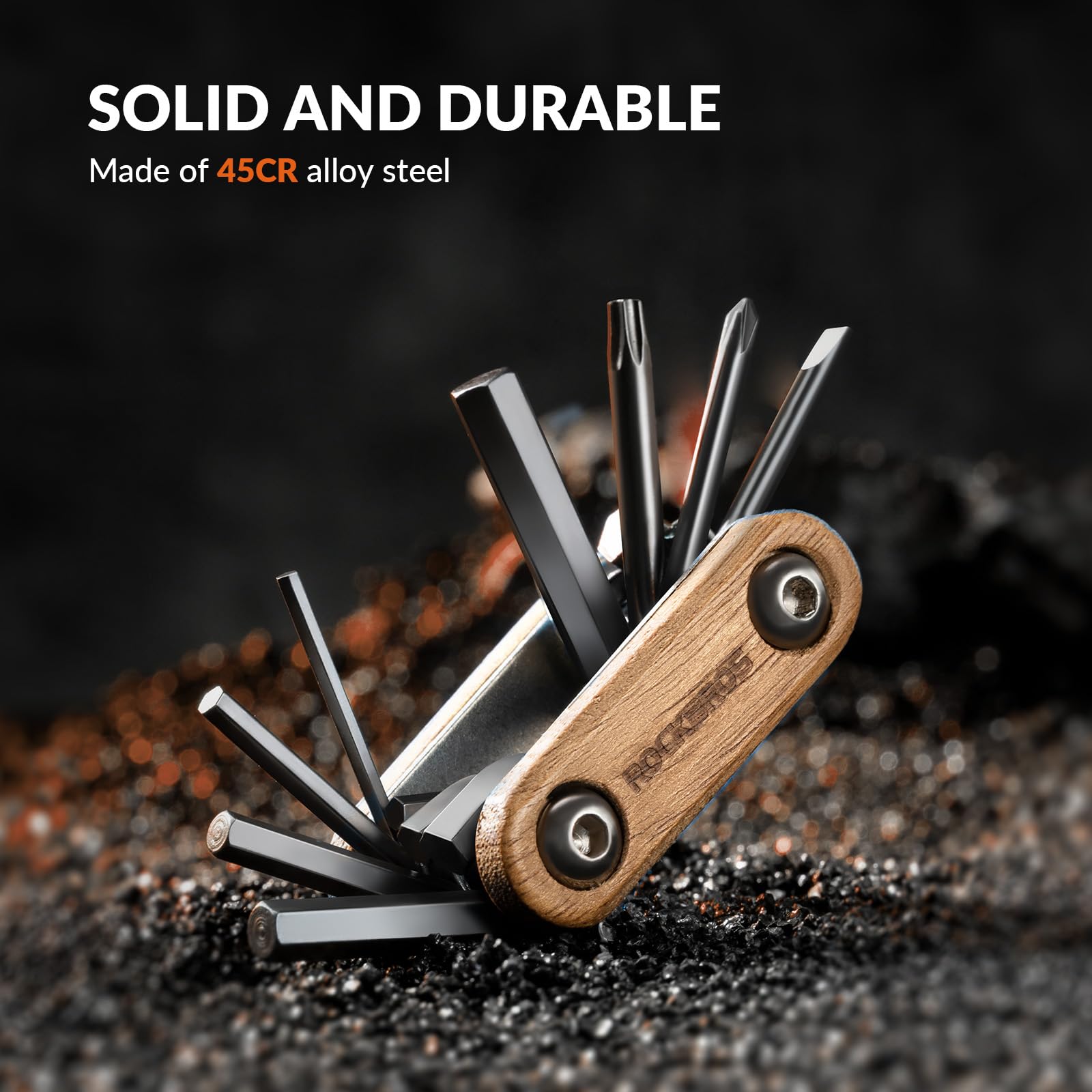ROCKBROS Mini Lightweight Foldable Tools 8 in 1 Multitools Repair Set