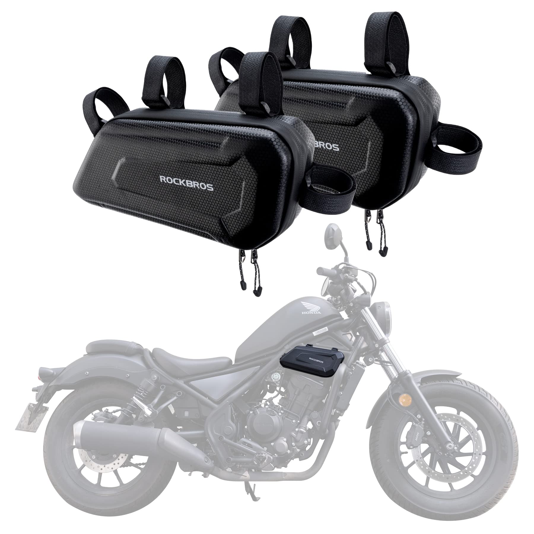 ROCKBROS Motorcycle Bag Motorcycle Water-Repellent Tool Bag 1.5L Black #Style_Left+Right
