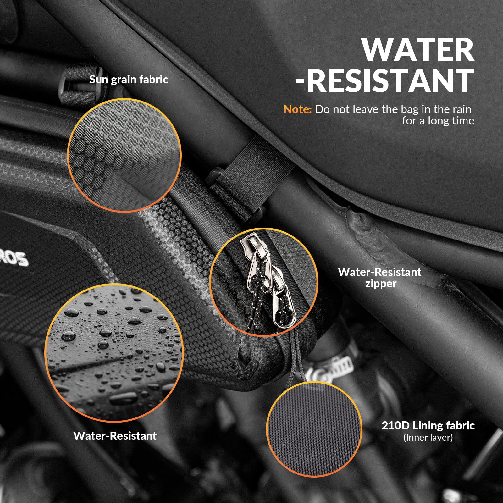 ROCKBROS Motorcycle Bag Motorcycle Water-Repellent Tool Bag 1.5L Black #Style_Left+Right