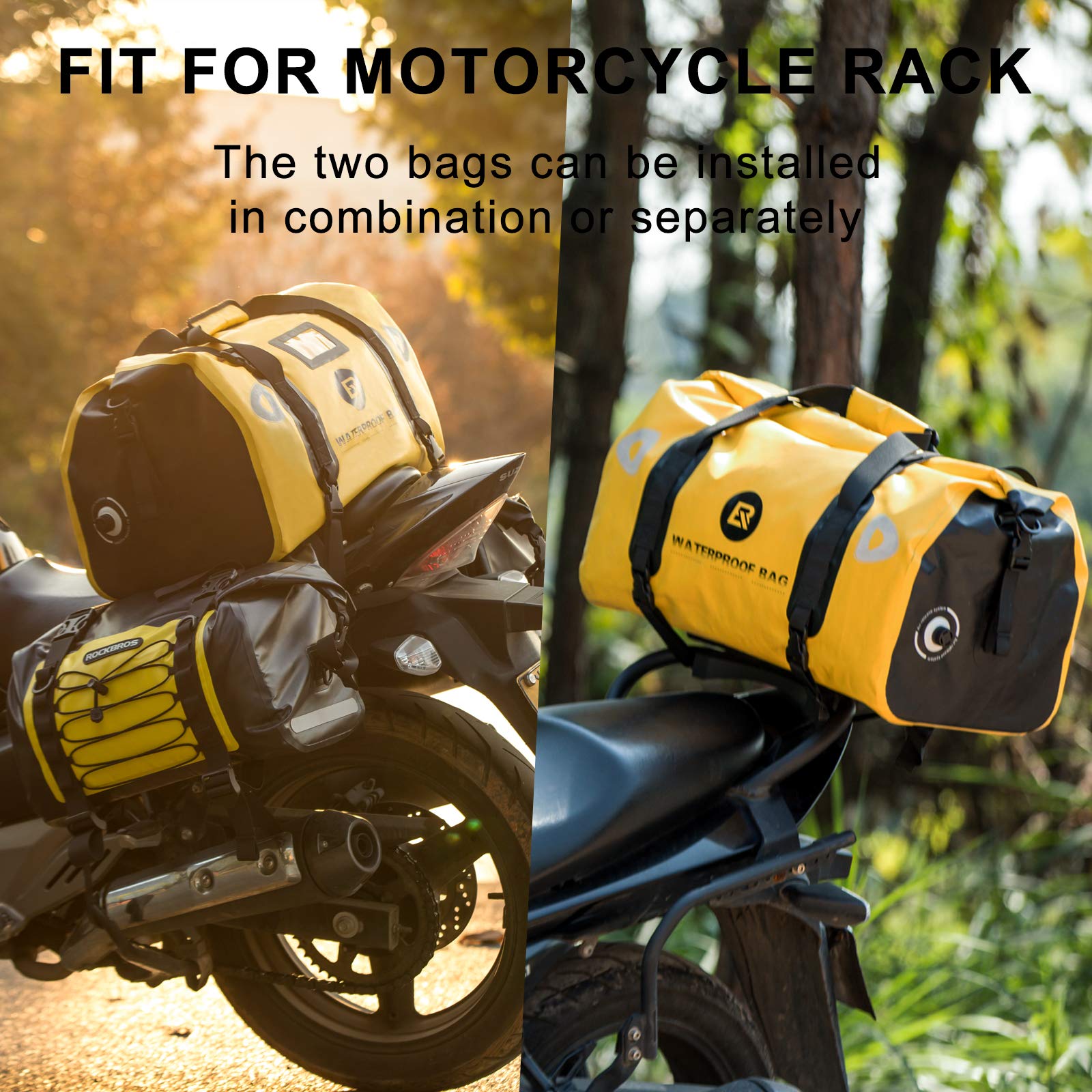 ROCKBROS Motorcycle Pannier Bag Waterproof Motorcycling Rear Seat Carrier