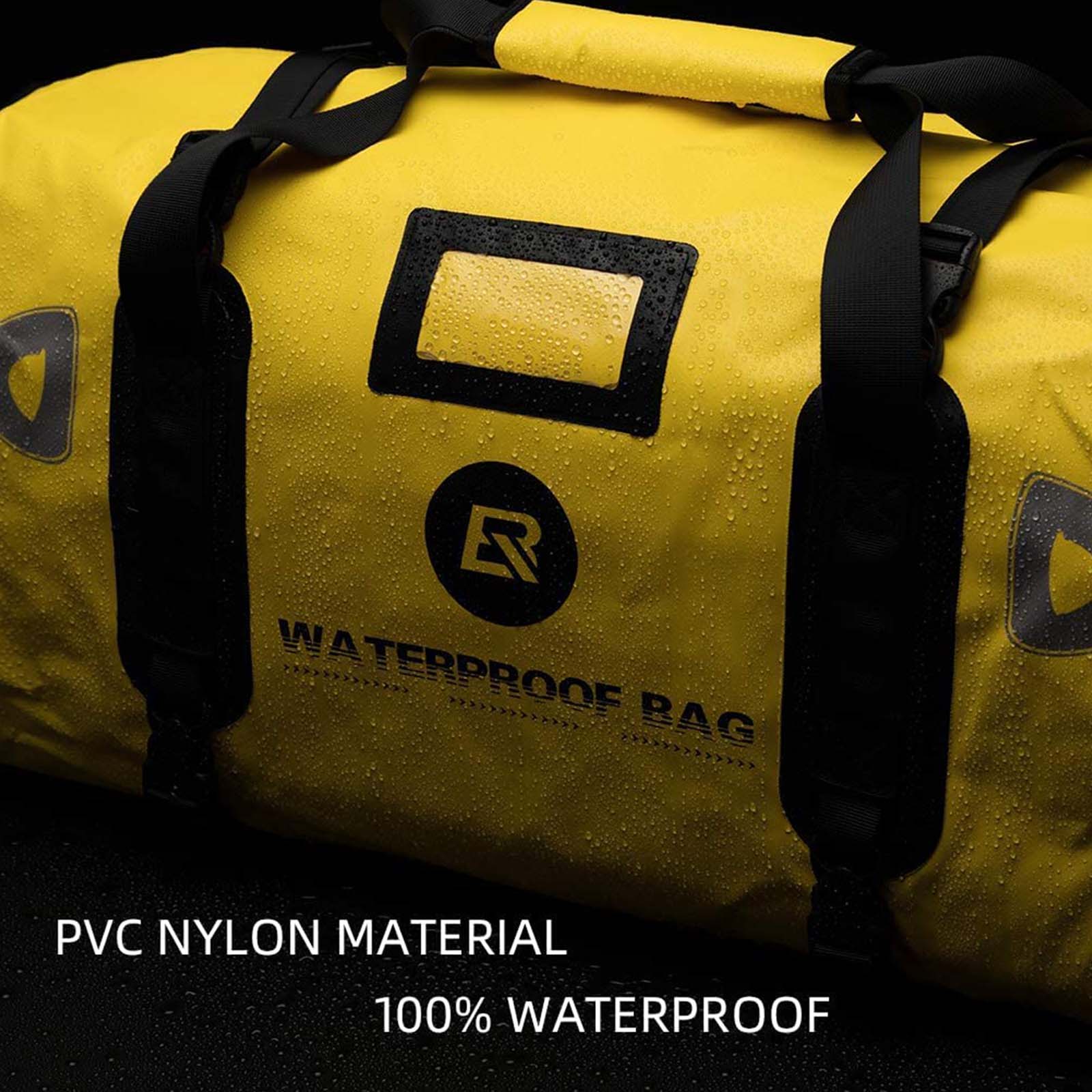 ROCKBROS Motorcycle Saddle Bag 100% Waterproof Travel Bag with Shoulder #Color_Yellow