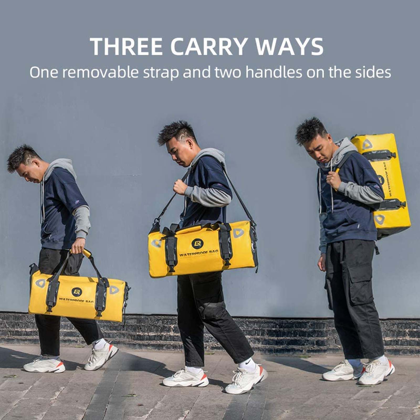 ROCKBROS Motorcycle Saddle Bag 100% Waterproof Travel Bag with Shoulder #Color_Yellow