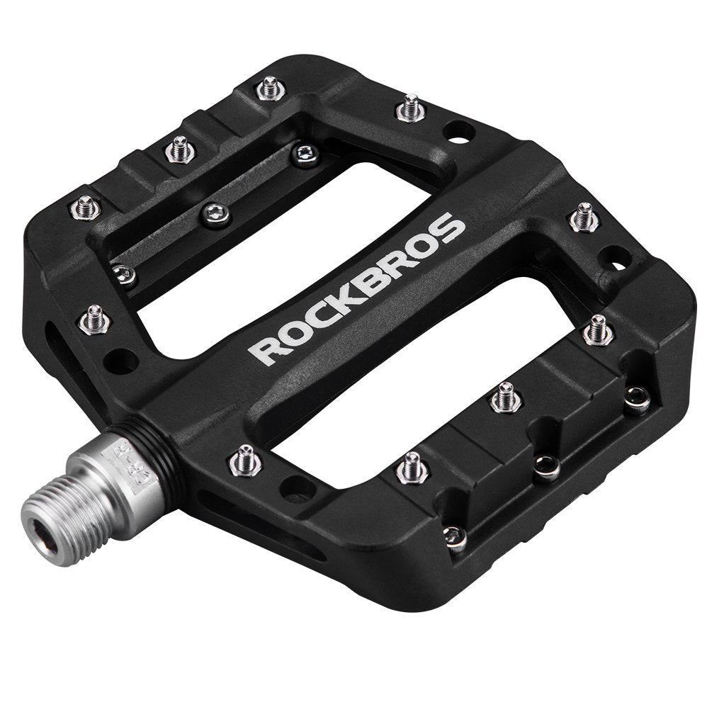 ROCKBROS Nylon Bike Pedals 9/16 Cycling Flat Pedals Widened Type (Pair