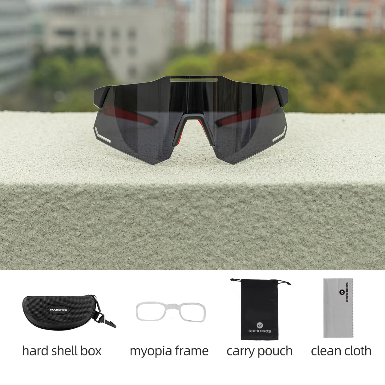 ROCKBROS Photochromic Cycling Glasses UV Protection Sunglasses Transparent
