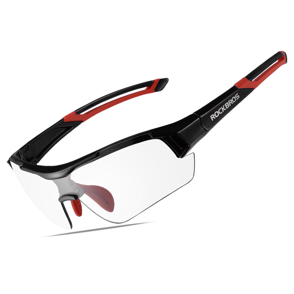 ROCKBROS Photochromic Cycling Sunglasses UV400 Protection Sports Glasses #Color_Red