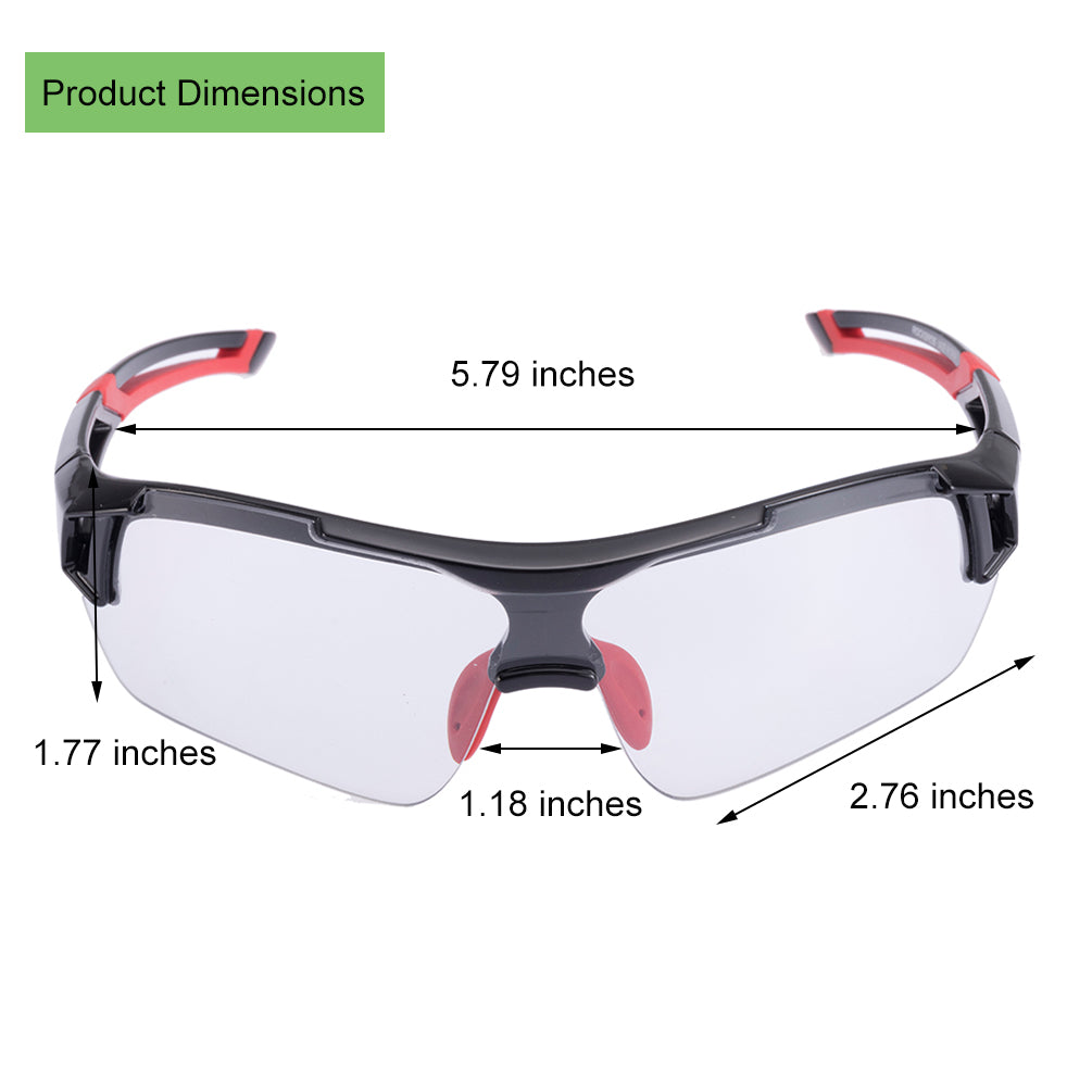ROCKBROS Photochromic Cycling Sunglasses UV400 Protection Sports Glasses #Color_Red