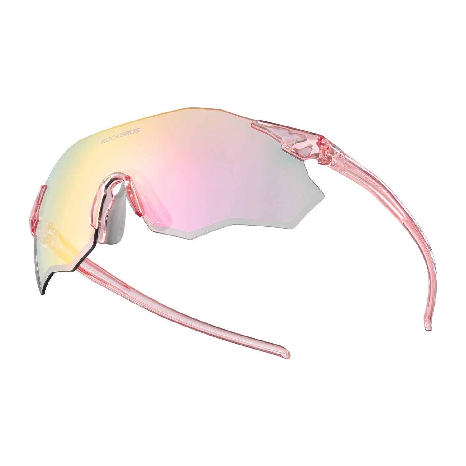 ROCKBROS photochromic or polarised cycling sunglasses SP359, UV400 protection sports eyewear for men and women. #Color_Pink/Photochromic