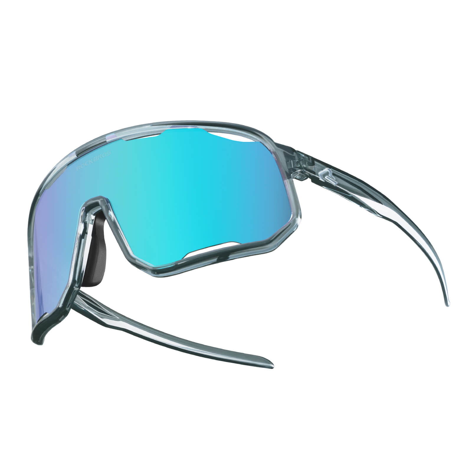ROCKBROS polarized sunglasses, UV400 protection, transparent cycling glasses, windproof, TR90 frame, perfect for cycling and outdoor sports. #Color_Dark gray/Polarized pink purple