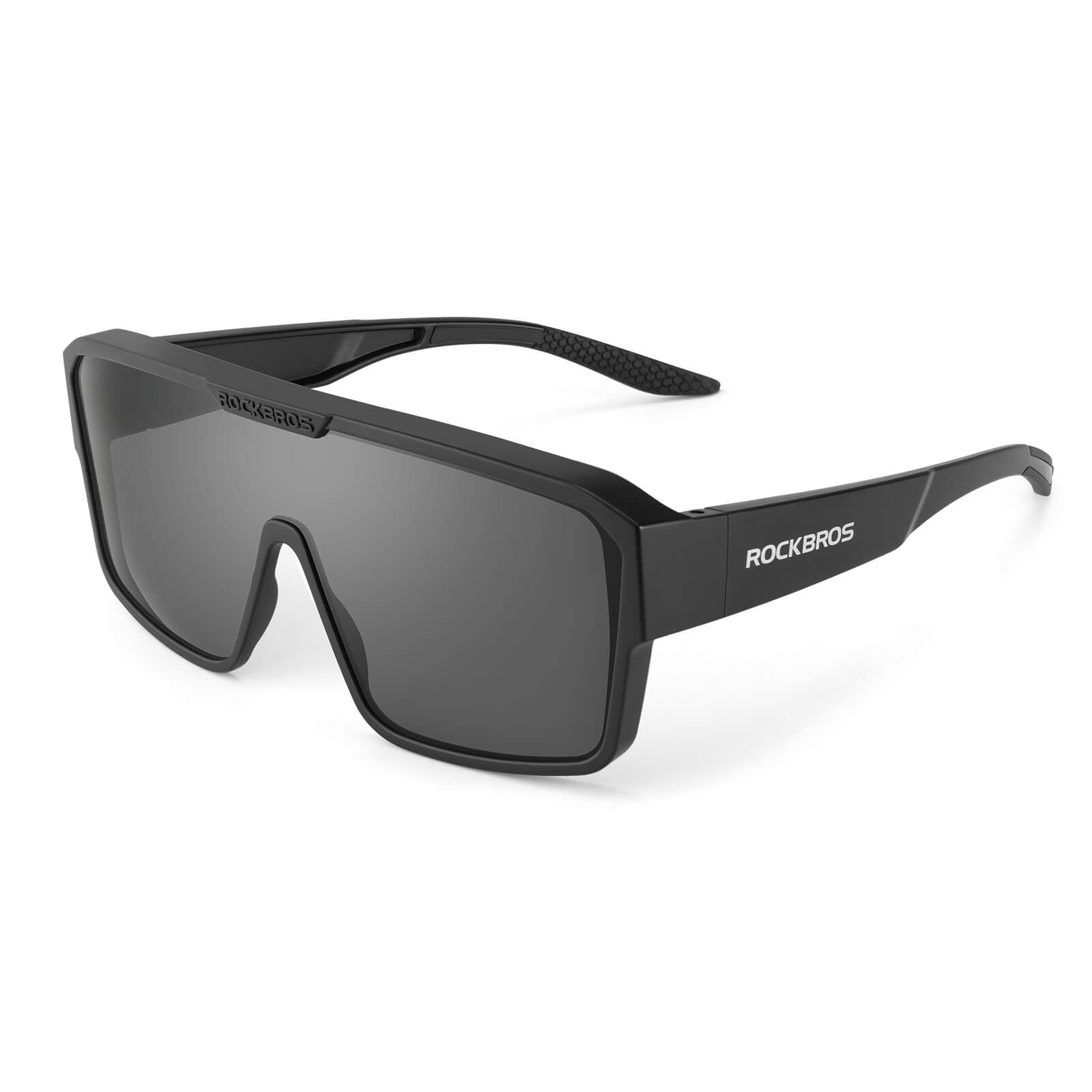 ROCKBROS SP348 polarised cycling sunglasses designed to fit over prescription glasses, UV400 protection and windproof design. #Color_Dark Gray